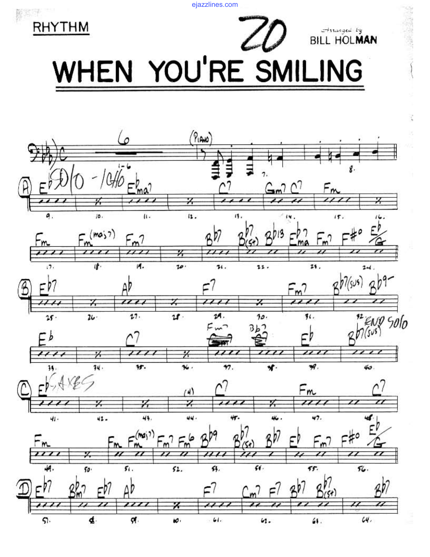 When You're Smiling (B.Holman) Dave Pell — sheet music preview