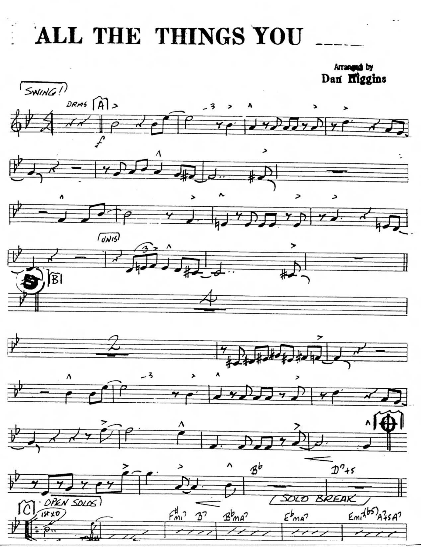 All The Things You Are — sheet music preview