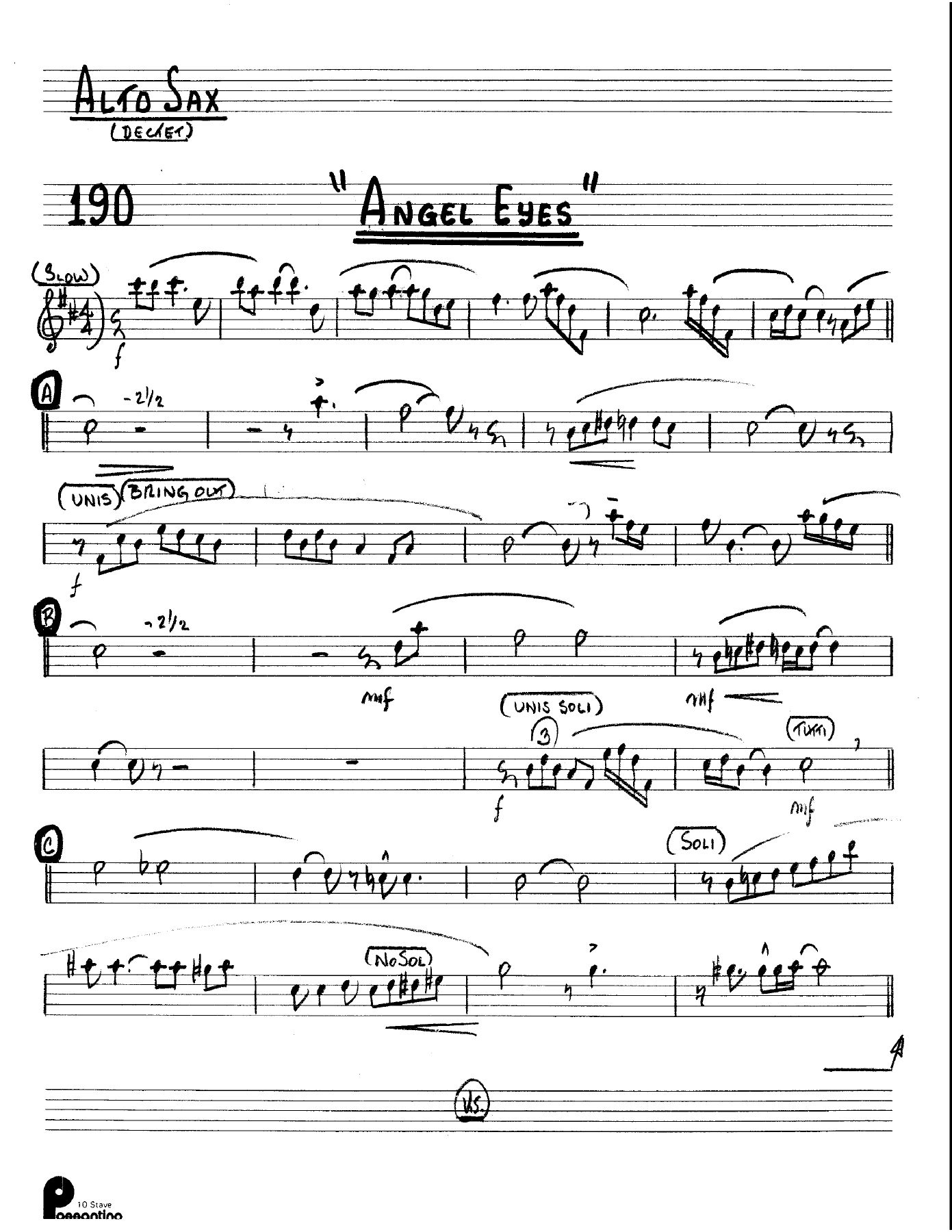 Angel Eyes (Kenton Dectet #190) 3214 Trpt feat — sheet music preview
