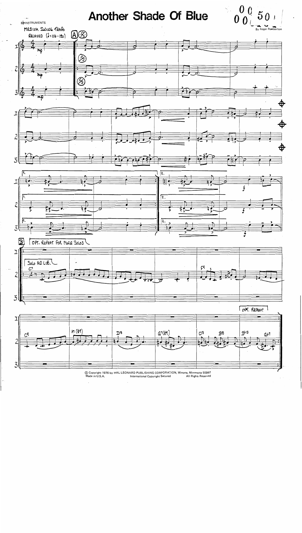 Another Shade Of Blue — sheet music preview