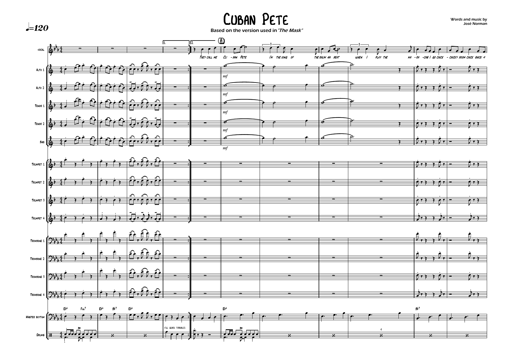 Cuban Pete 'The Mask' — sheet music preview