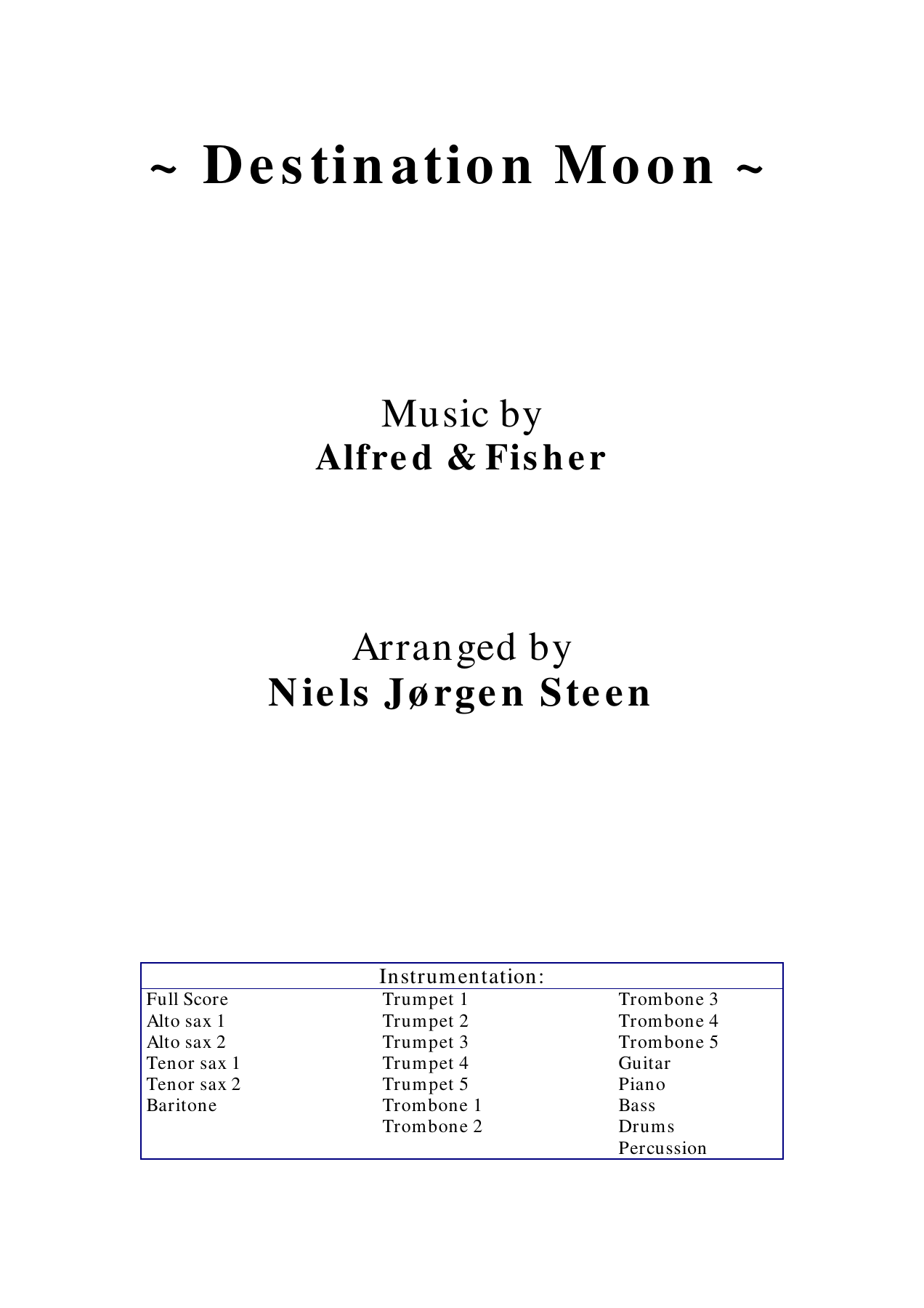 Destination Moon — sheet music preview