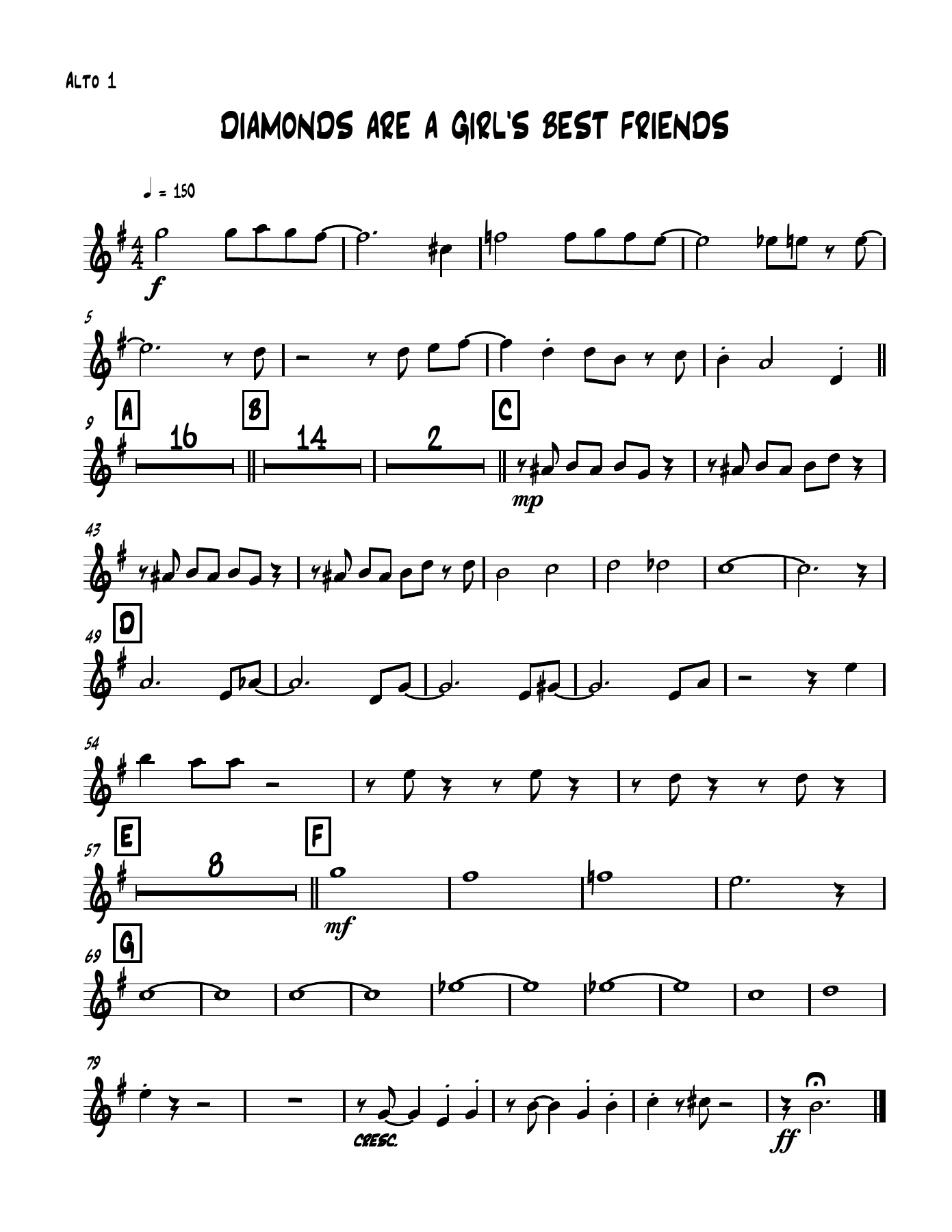 Diamonds Are A Girl's Best Friend -Voc — Big Band Vocal sheet music by Mr. X | Jazz Standard