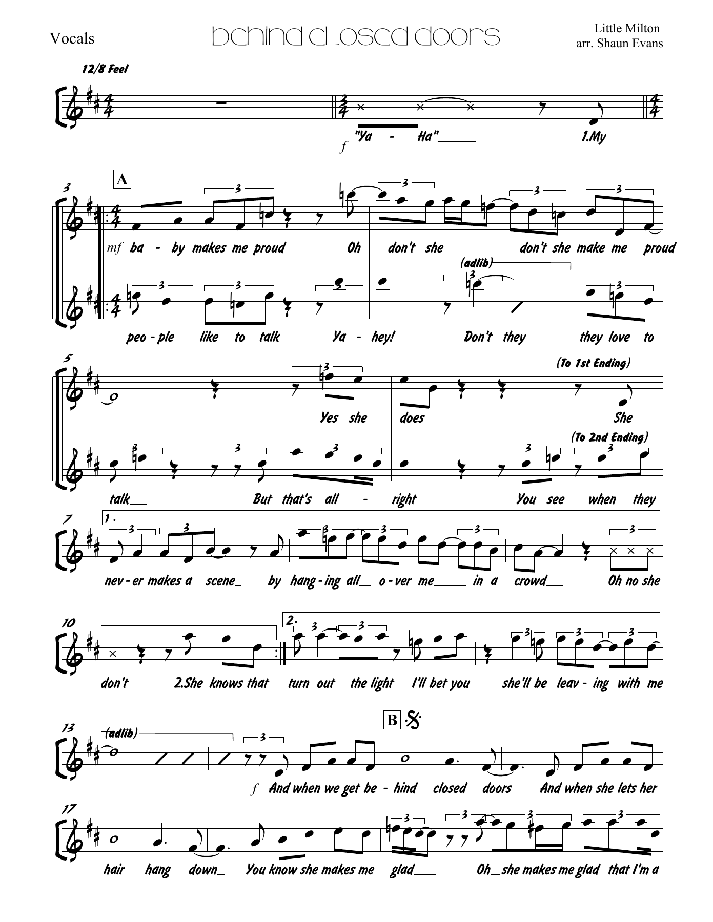 Behind Closed Doors — sheet music preview