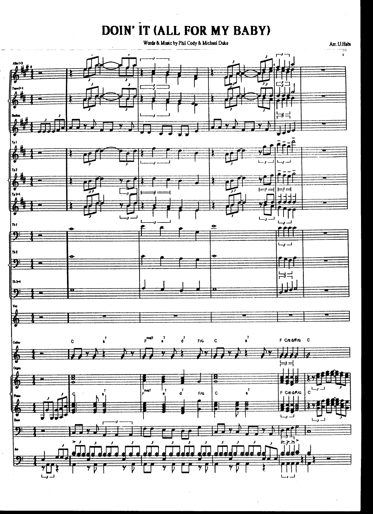 Doin It (All For My Baby) — sheet music preview