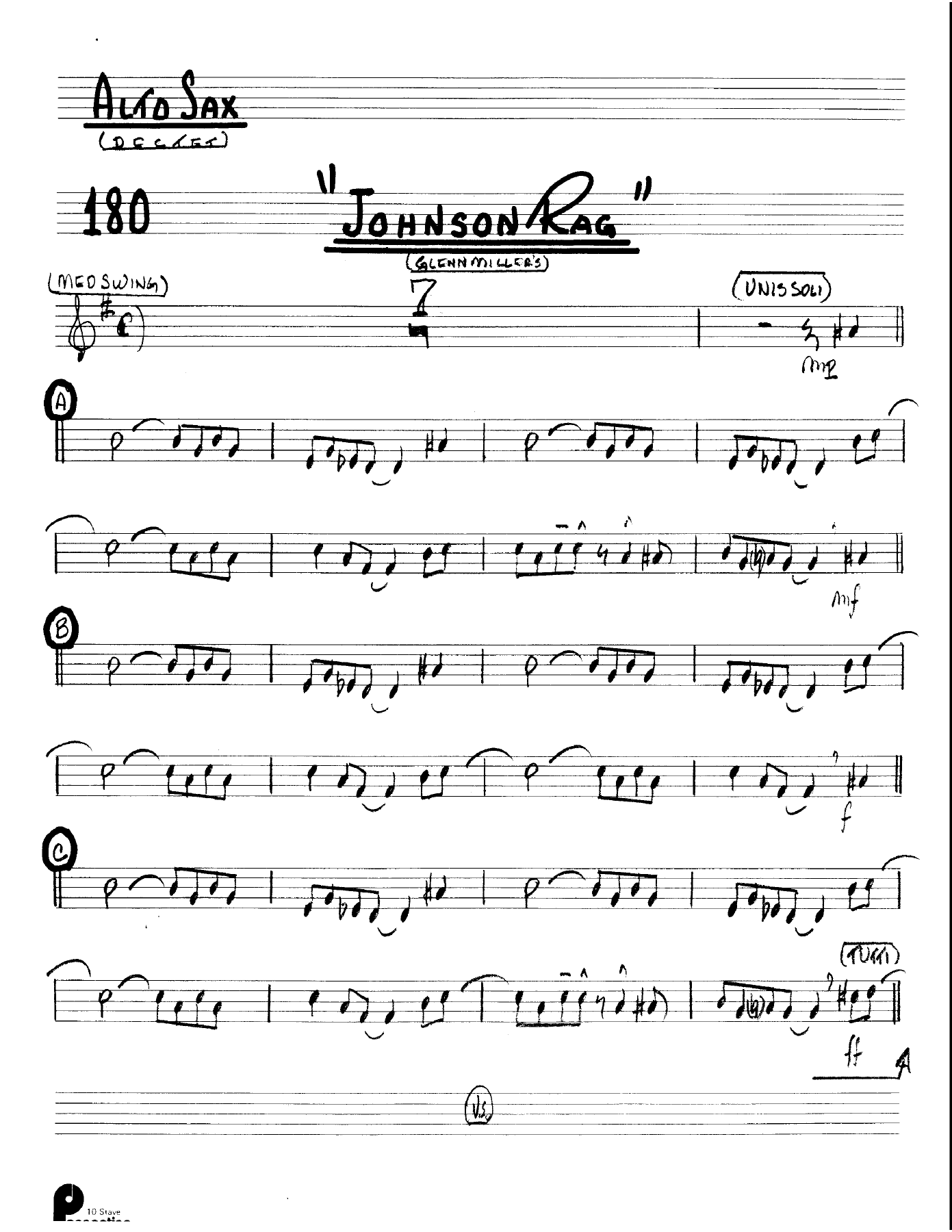 Johnson Rag (Kenton Dectet #180) 3213 — sheet music preview