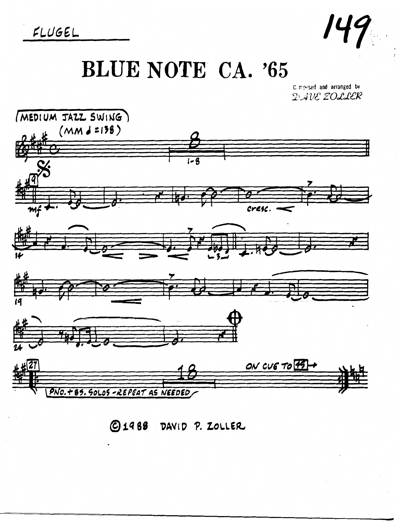 Blue Note CA. '65 — sheet music preview