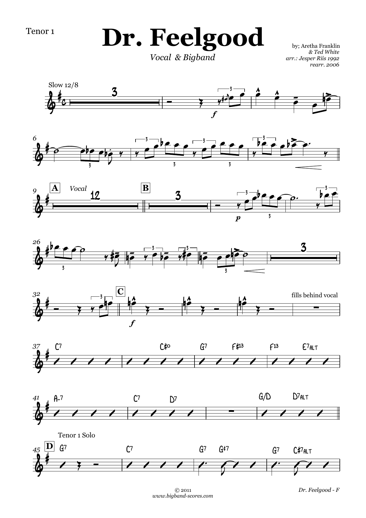 Dr.Feelgood — sheet music preview