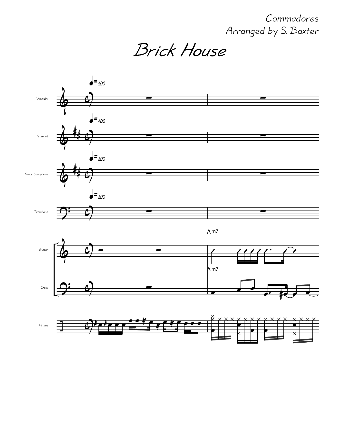 Brick House-3 horns — sheet music preview