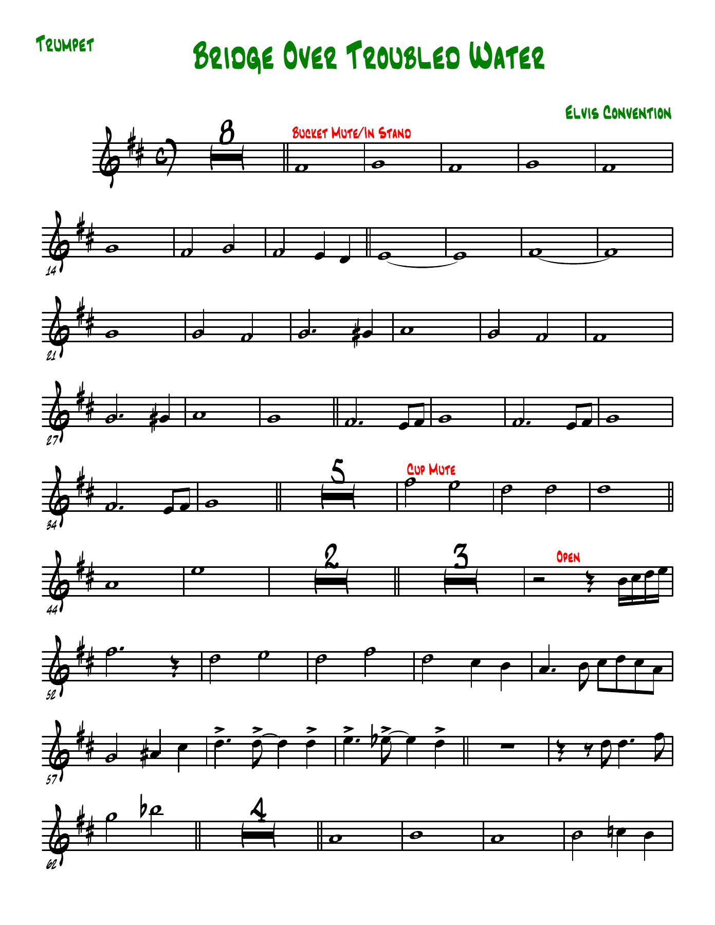 Bridge overTroubled Water-3 horns — sheet music preview