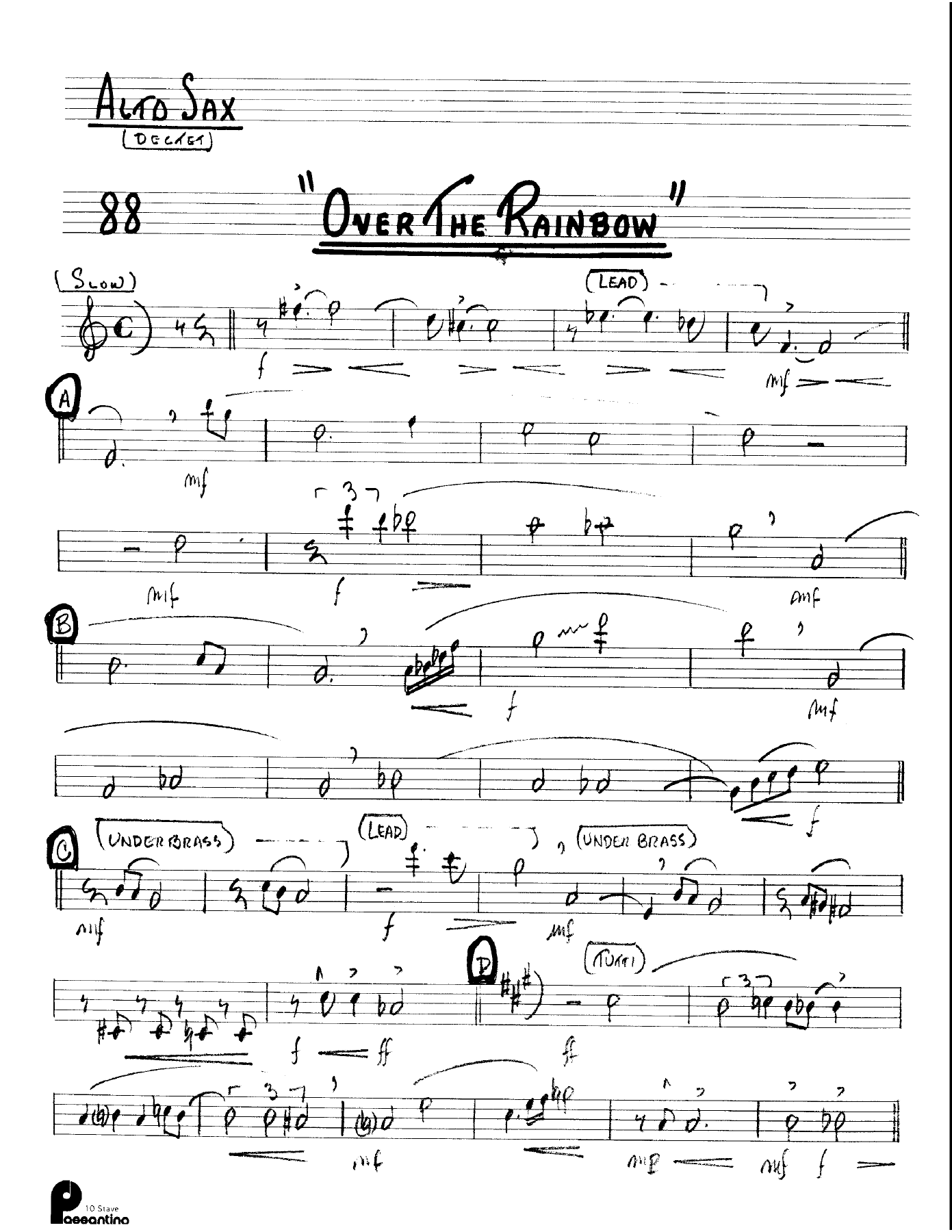 Over The Rainbow (Kenton Dectet #088) 3214 — sheet music preview