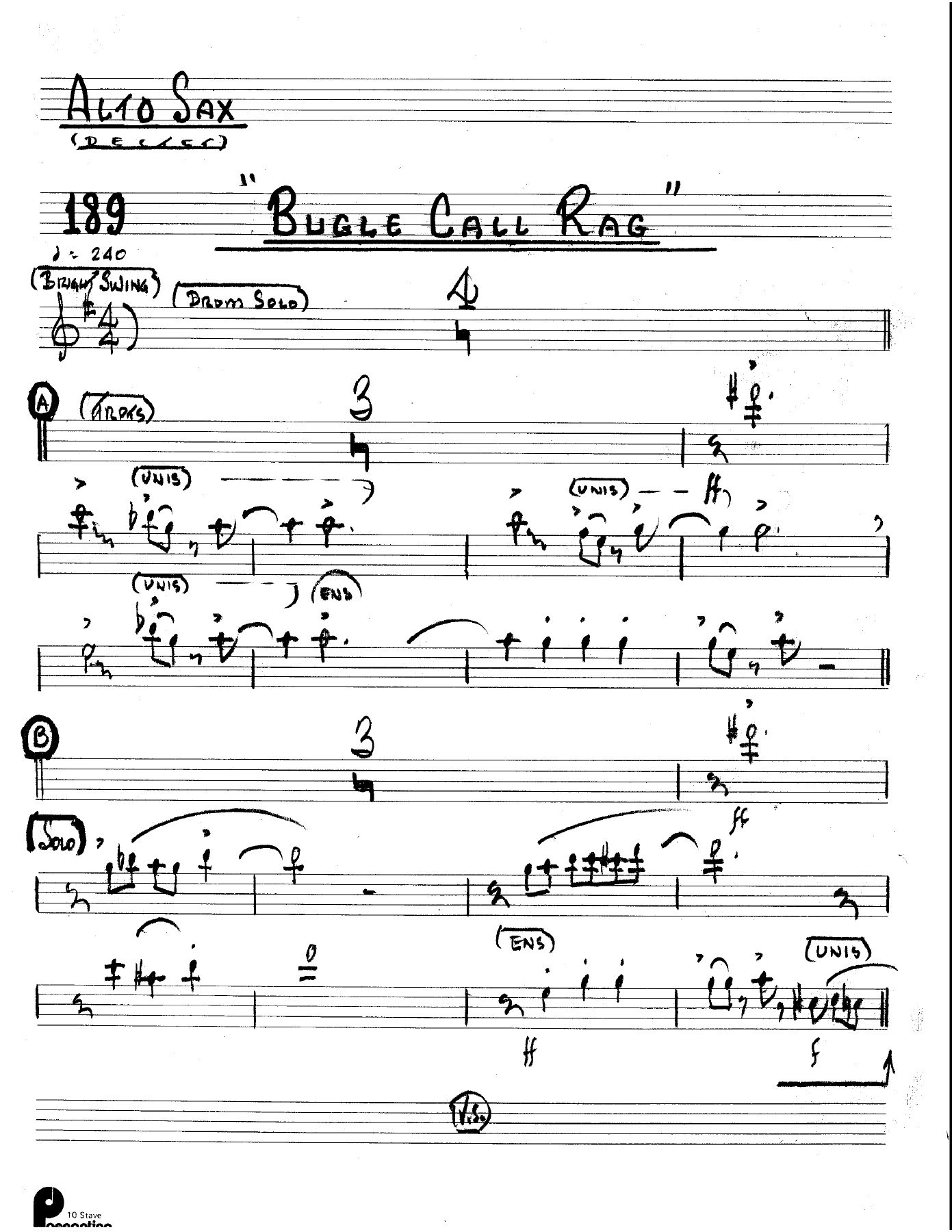 Bugle Call Rag (Kenton Dectet #189) 3213 — sheet music preview