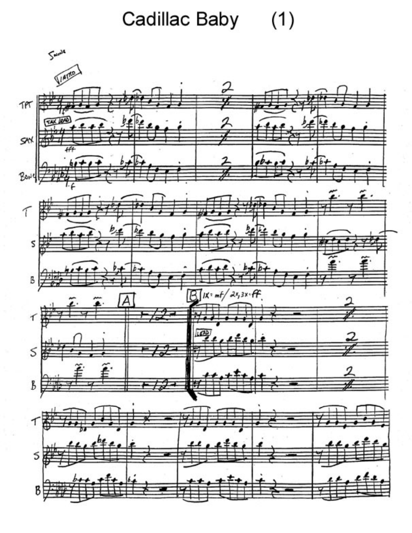 Cadillac Baby — sheet music preview