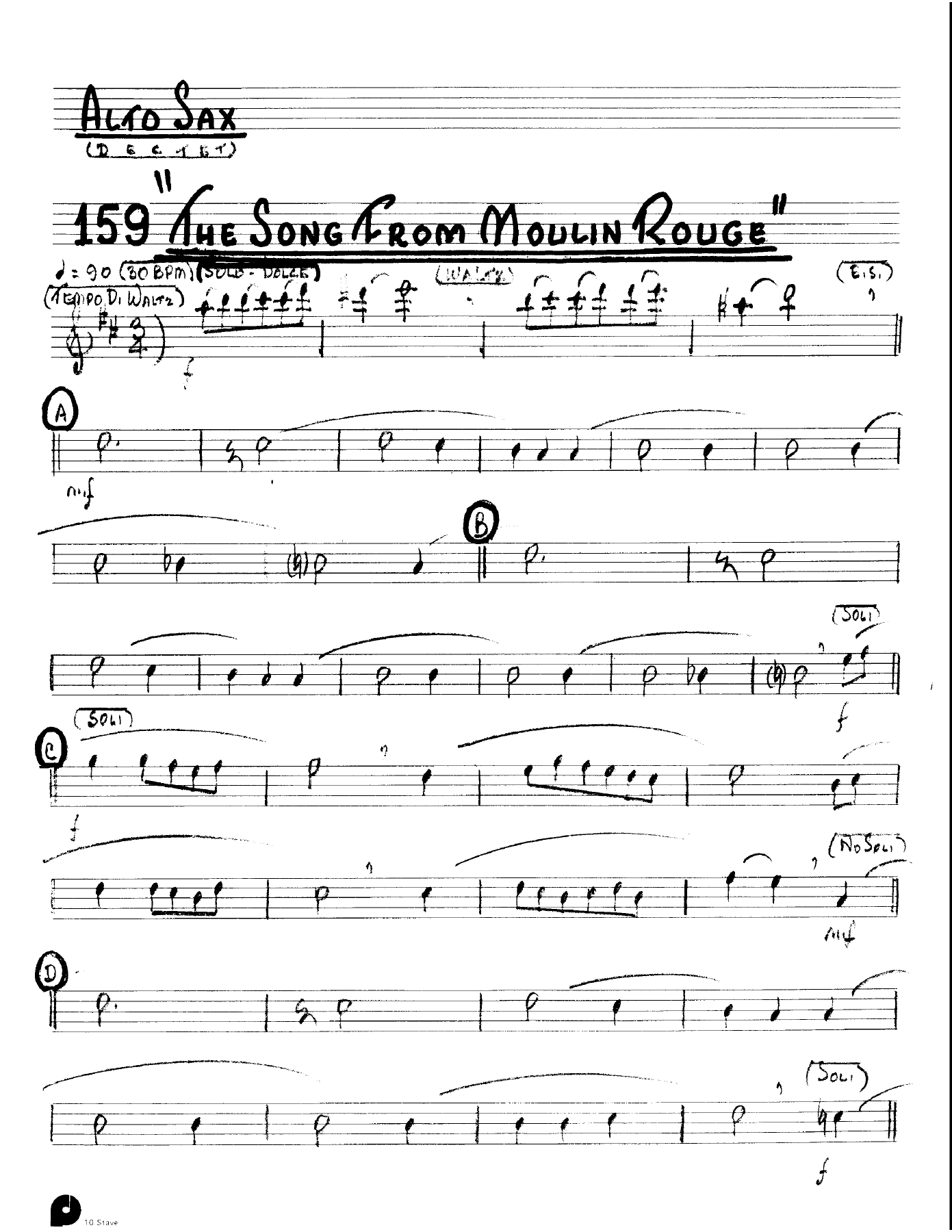 Song From Moulin Rouge (Kenton Dectet #159) 3213 — Small Ensemble sheet music by Stan Kenton Dected 176 | Jazz Standard