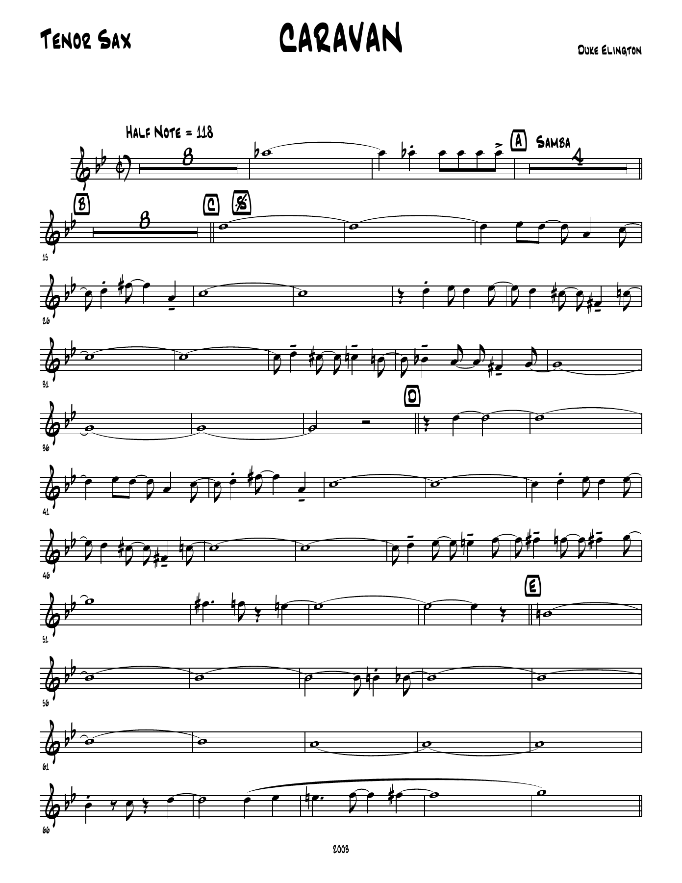 Caravan — sheet music preview