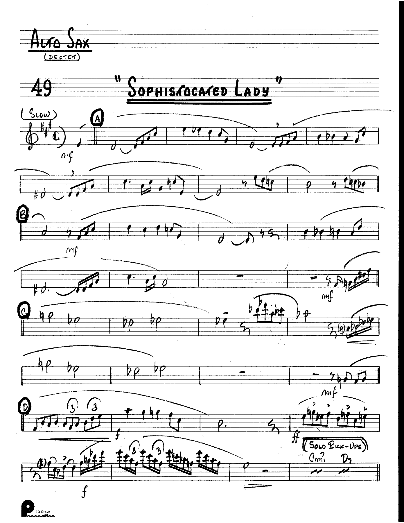 Sophistocated Lady — sheet music preview