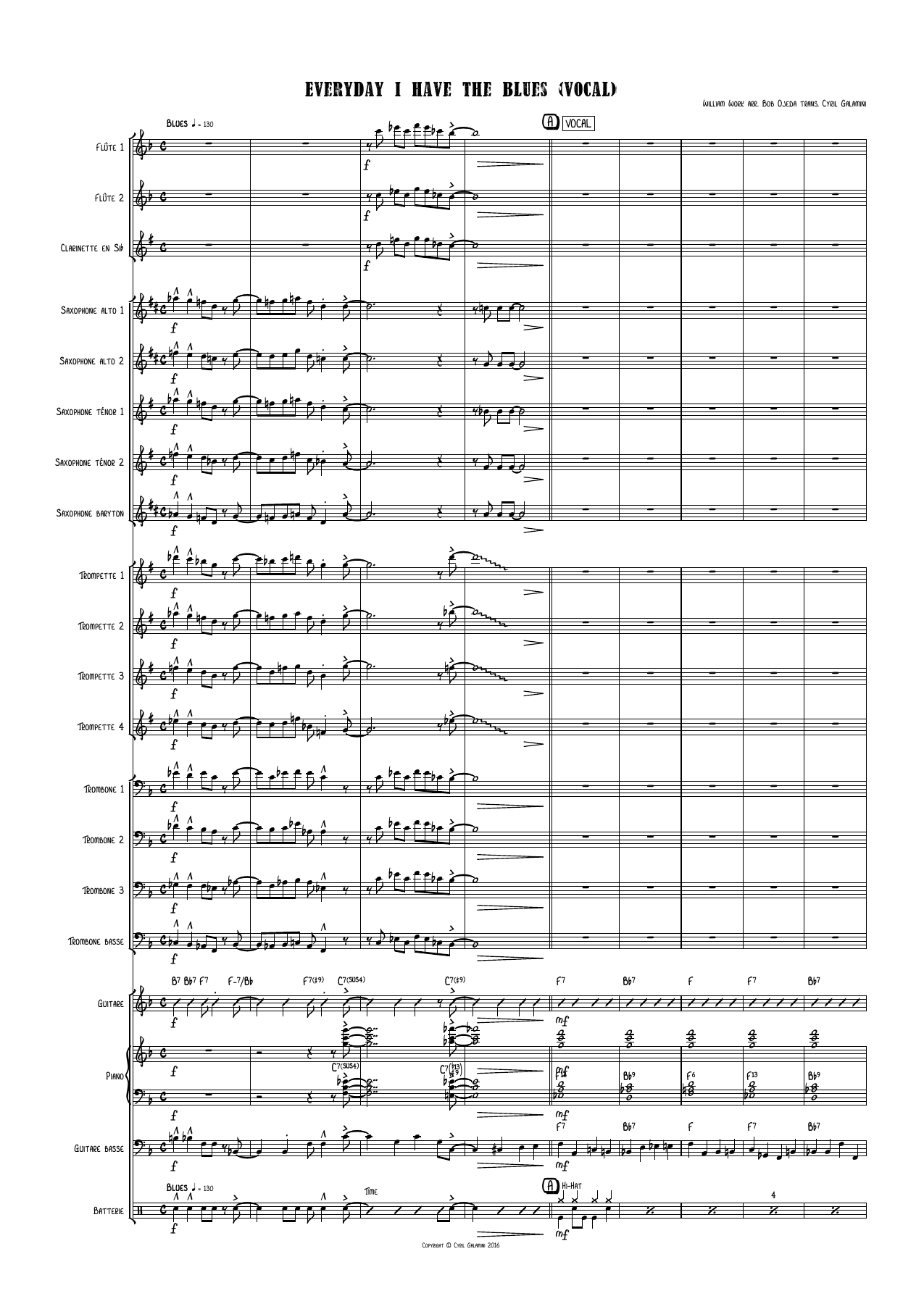 Everyday I Have The Blues — sheet music preview