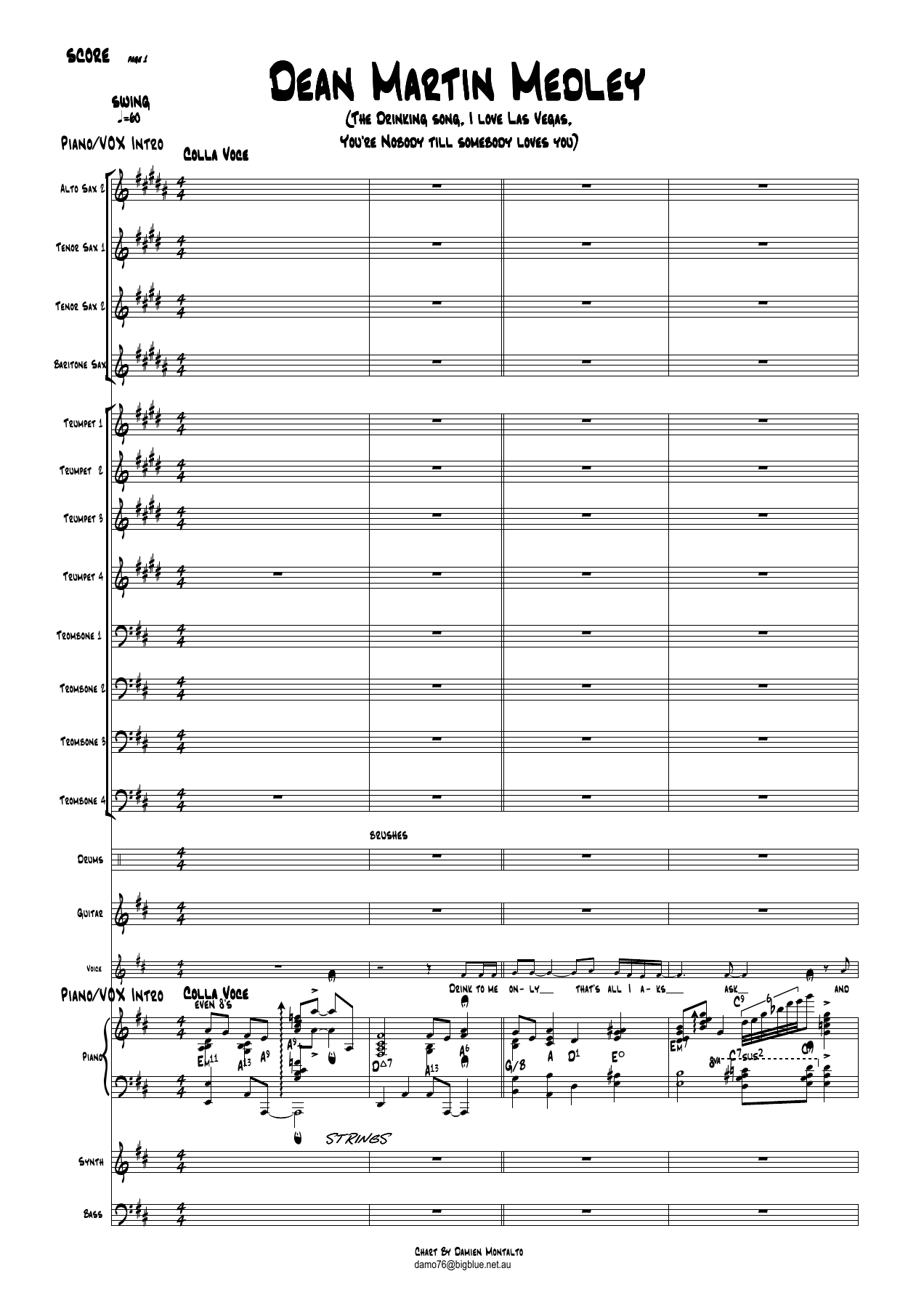 Dean Martin Medley (5-4-4-4) Vocal — sheet music preview