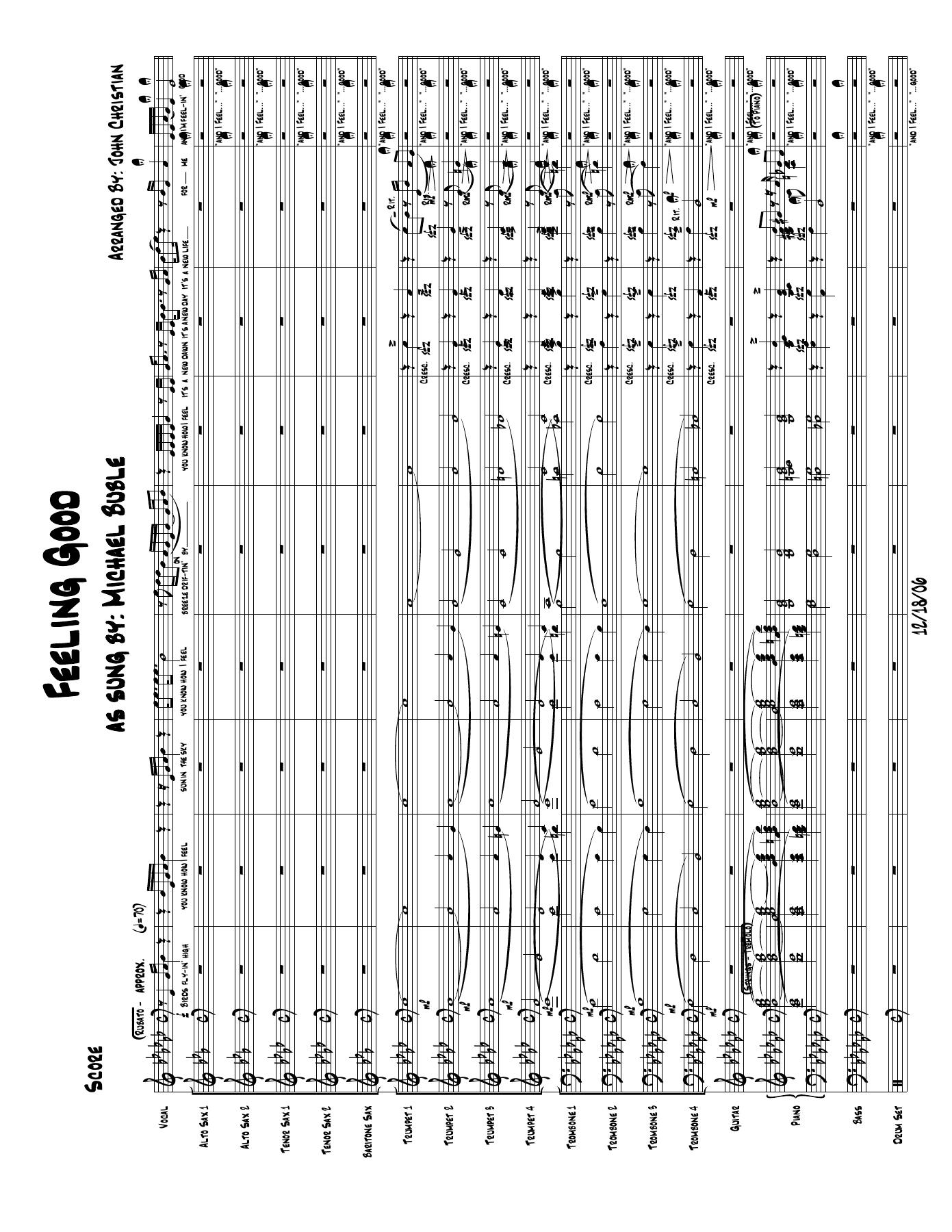 Feeling Good (J.Christian) M.Buble — sheet music preview
