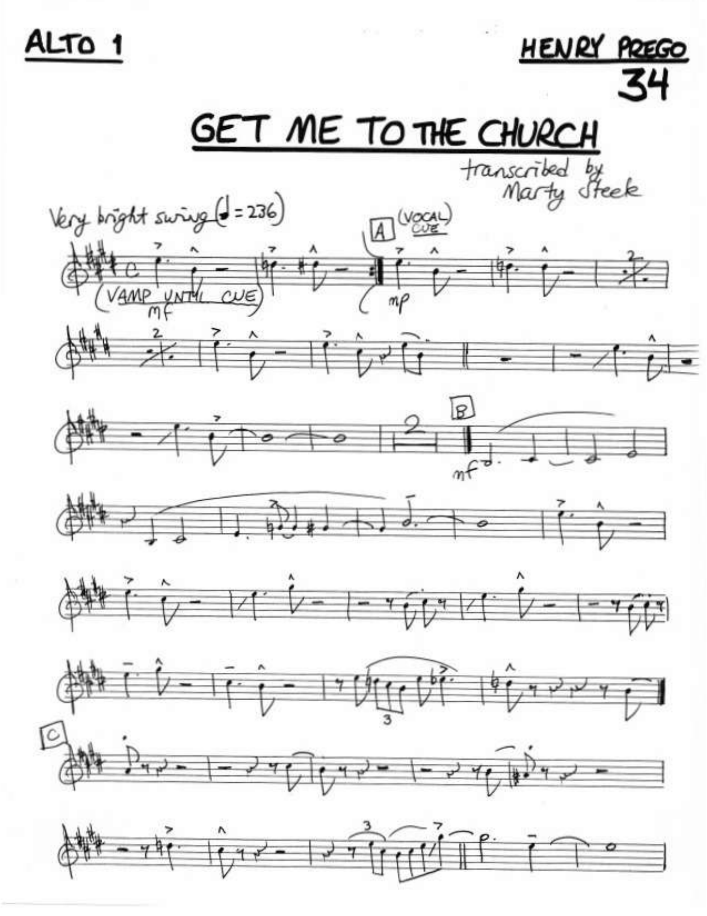 Get Me To The Church On Time [M.Steele] F.Sinatra — sheet music preview