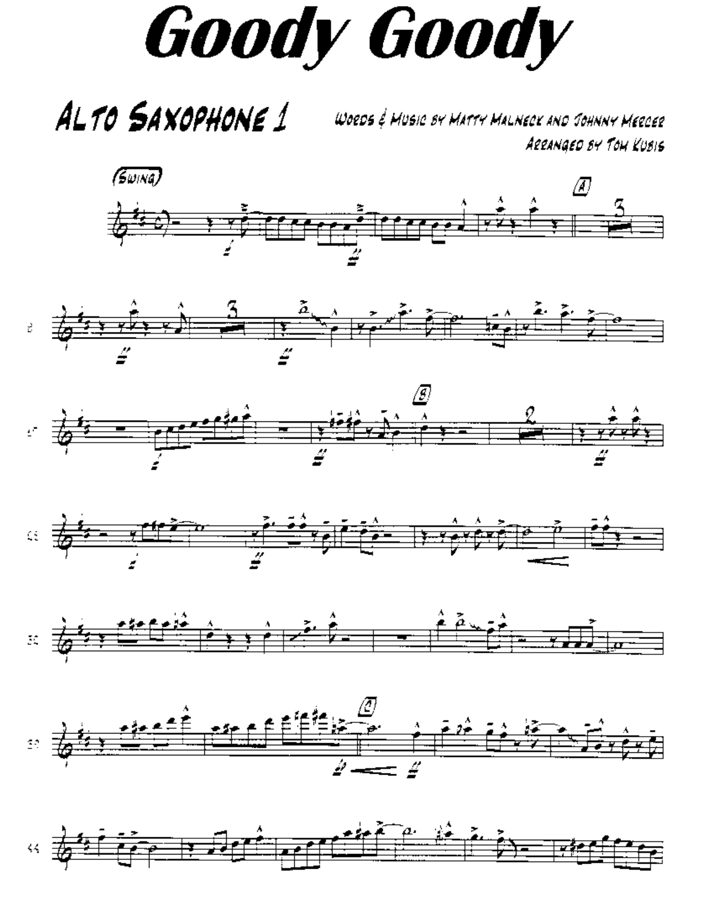 Goody Goody (T.Kubis) Vocal — sheet music preview