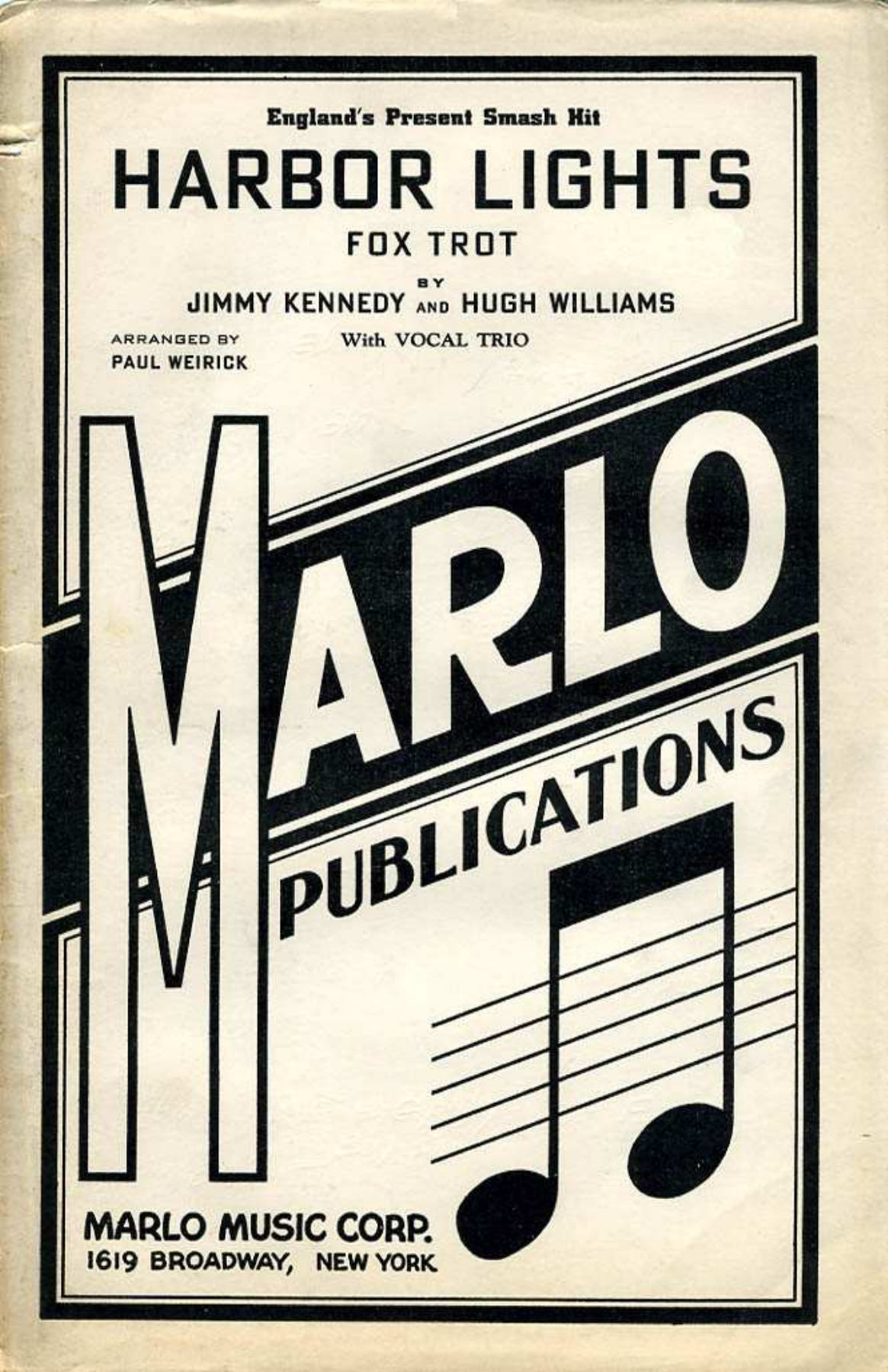 Harbor Lights (P.Weirick) vocal Eb — sheet music preview