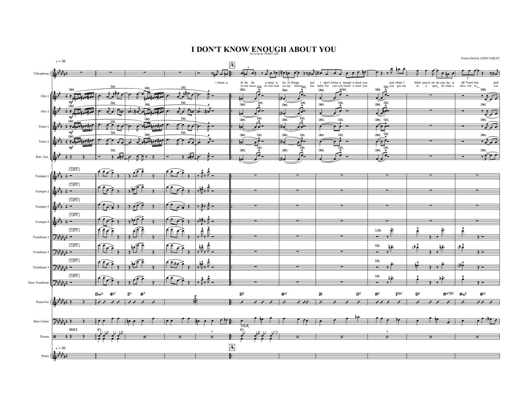 I  Don't Know Enough About You — sheet music preview