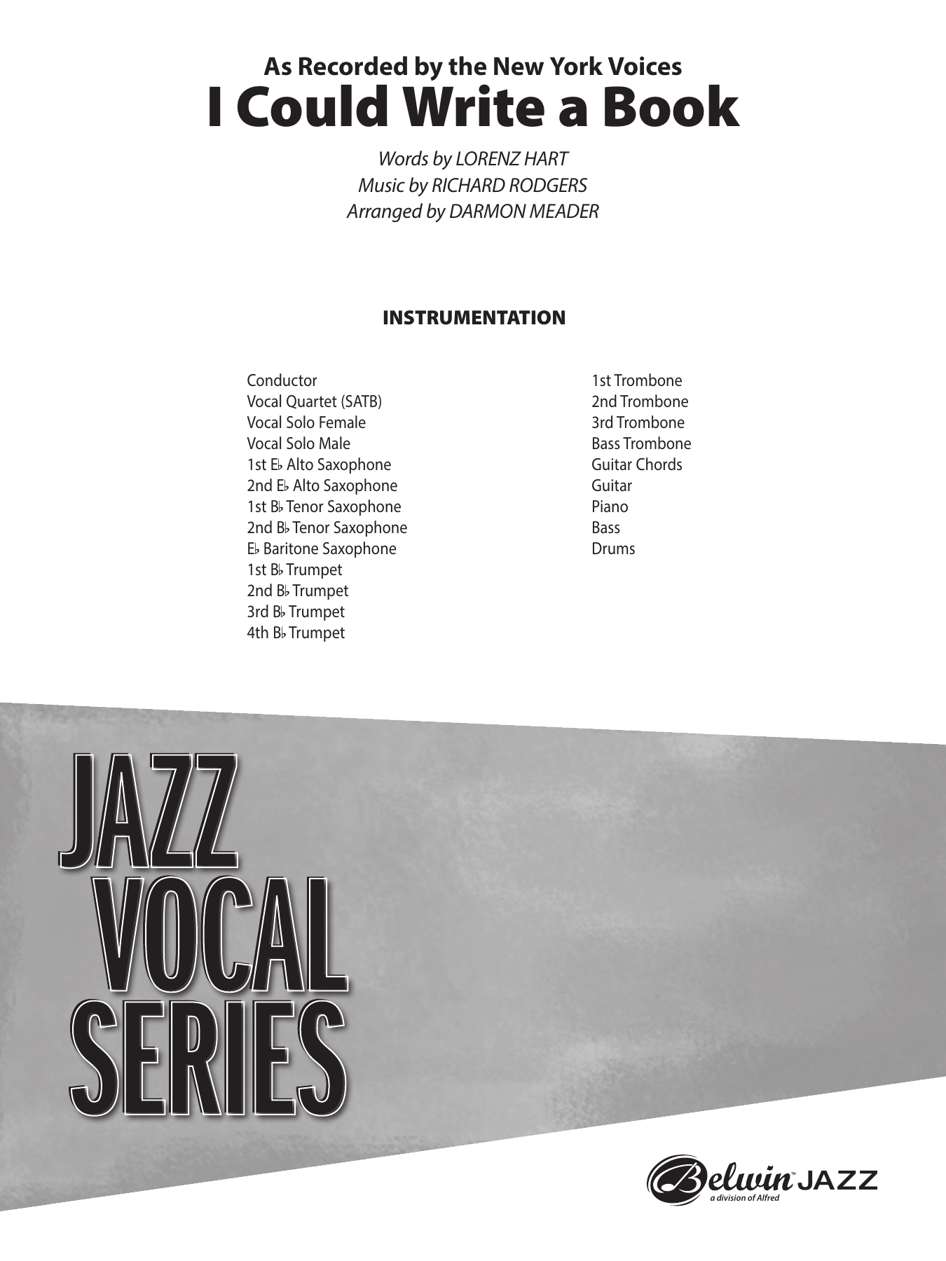 I Could Write A Book (D.Meader) New York Voices — sheet music preview