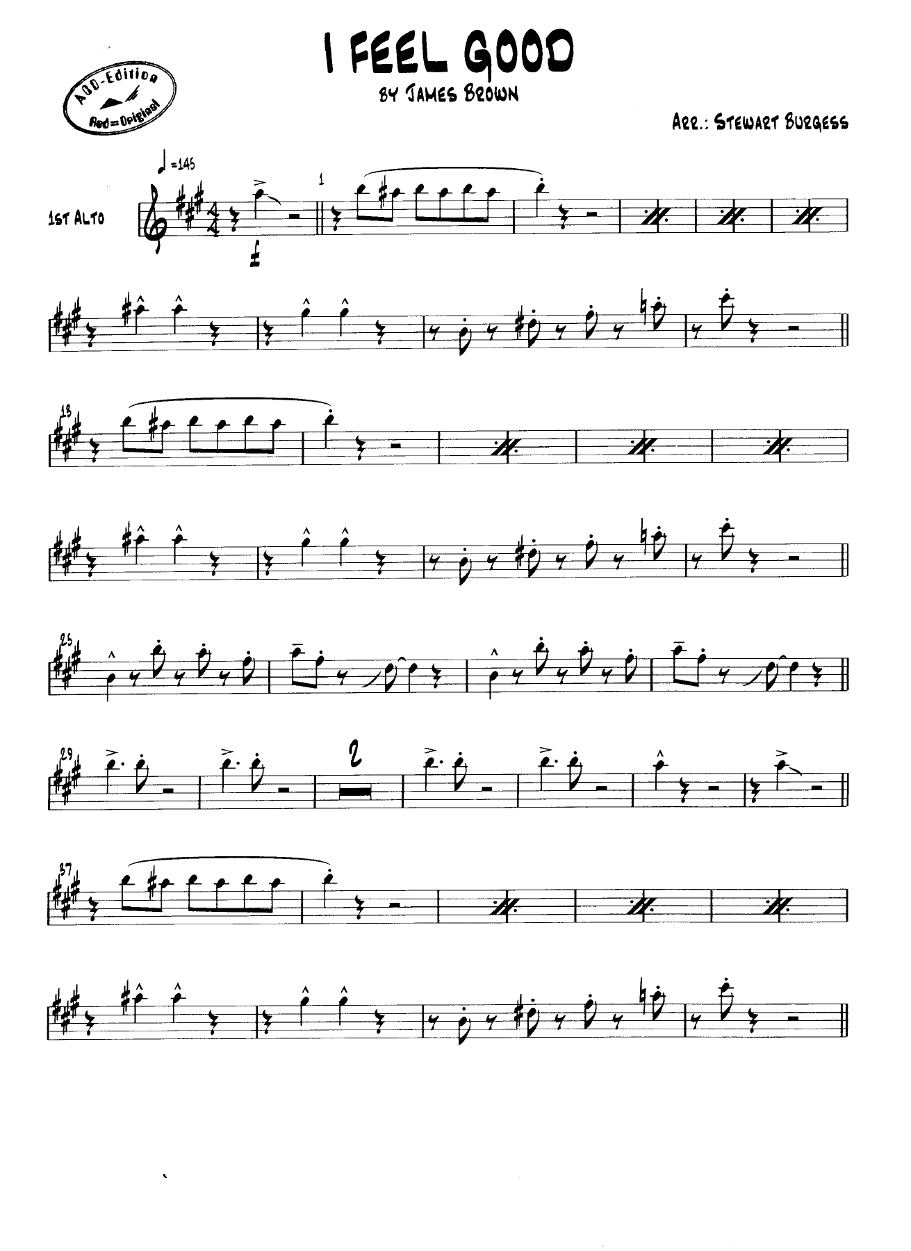 I Feel Good J.Brown — sheet music preview
