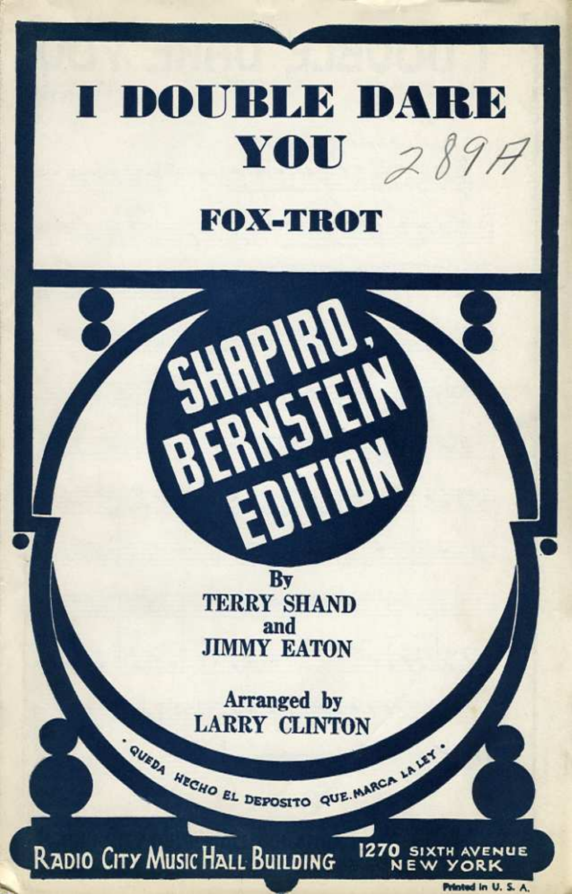 I Double Dare You (L.Clinton) vocal — sheet music preview