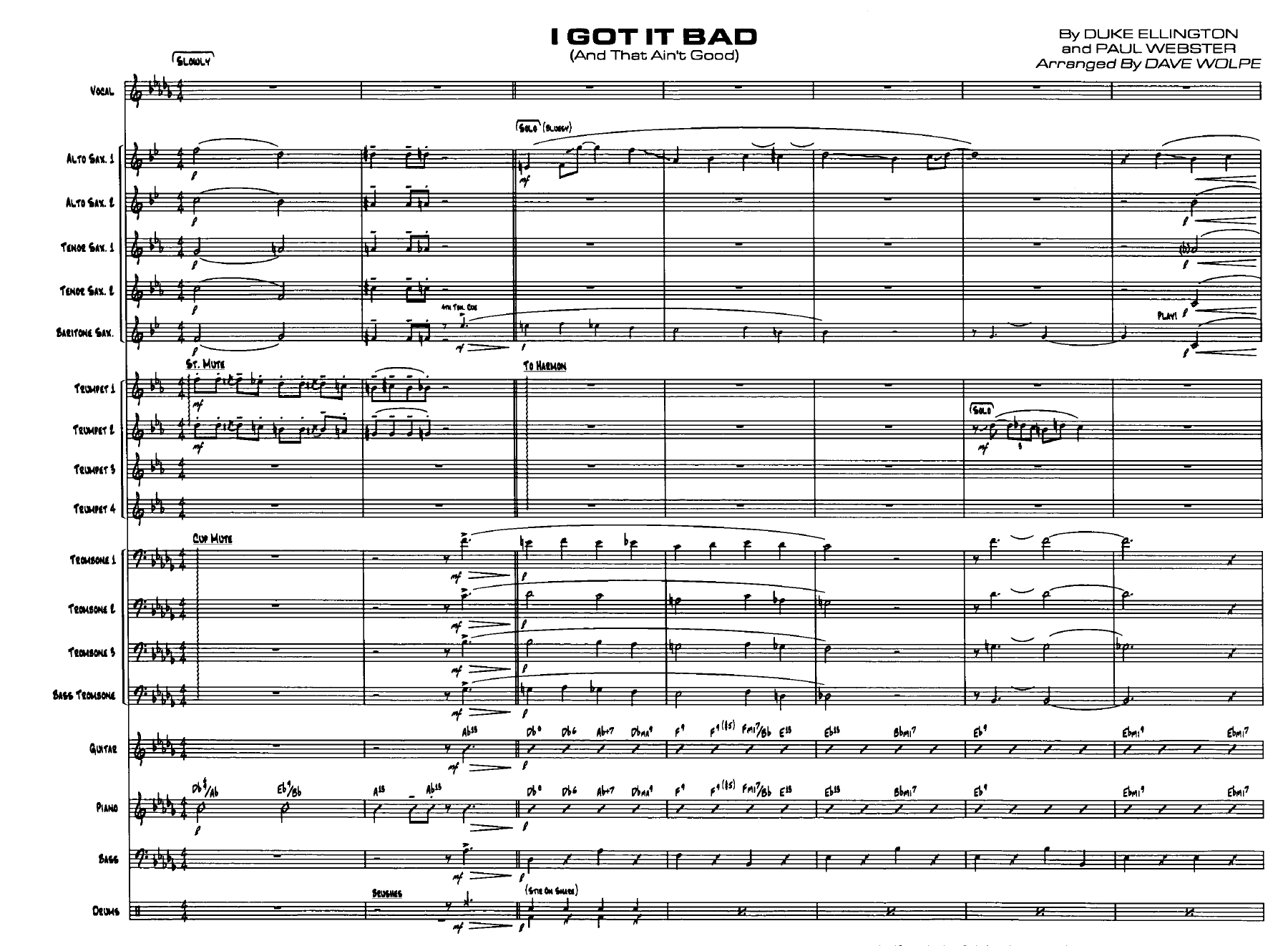 I Got It Bad (D.Wolpe) Vocal — sheet music preview
