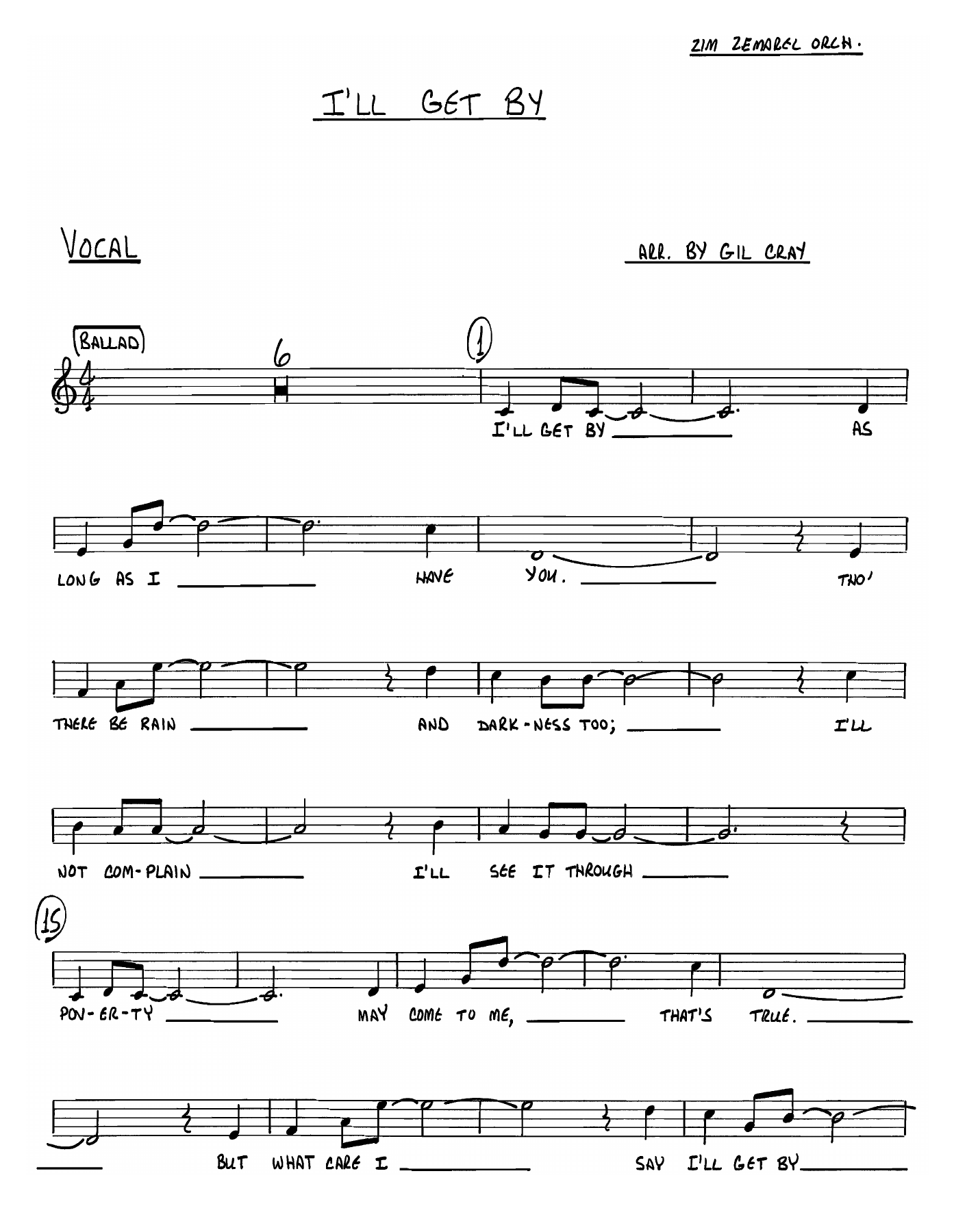 I'll Get By — sheet music preview