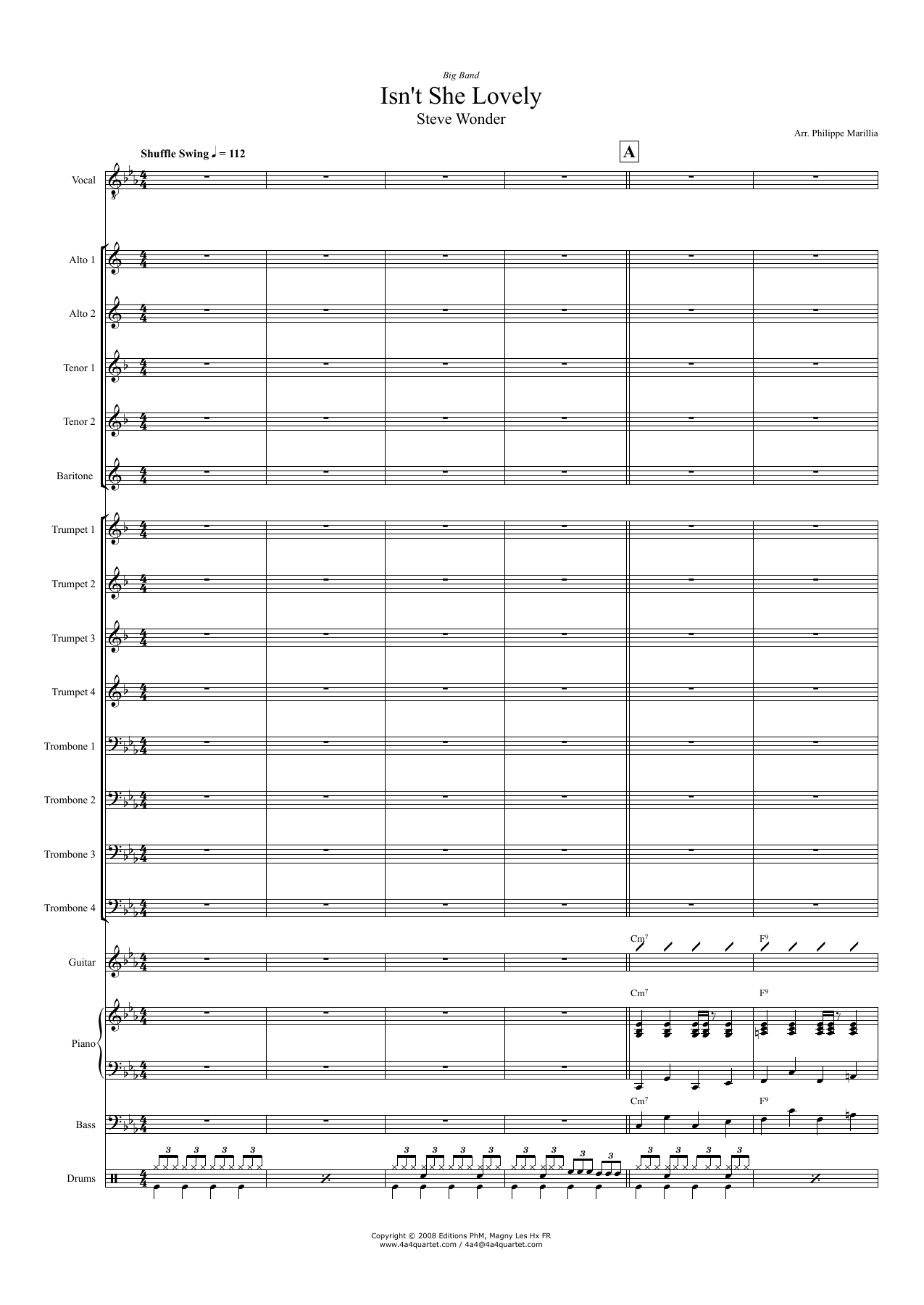 Isn't She Lovely (P.Marillia) S.Wonder — Big Band Vocal sheet music by Philippe Marillia | Jazz Standard
