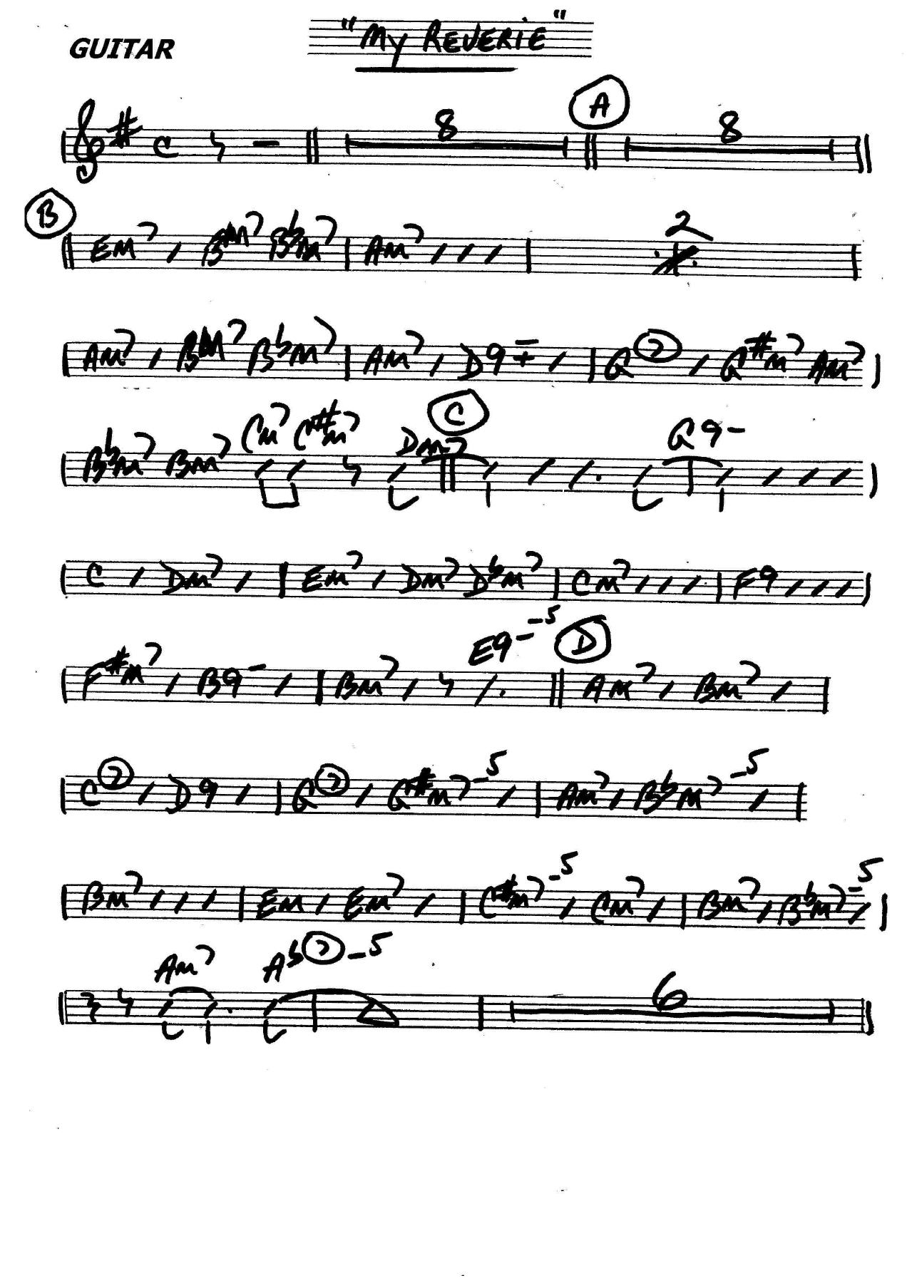 My Reverie (B.Holman) T.Gibbs — sheet music preview