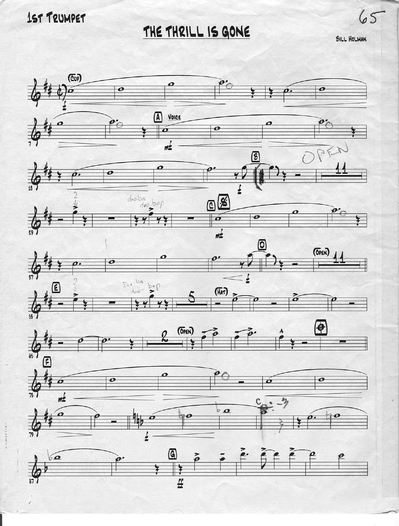 The Thrill Is Gone (B.Holman) S.Kenton — sheet music preview