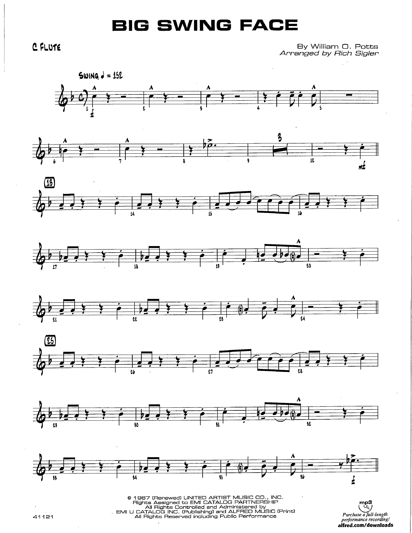 Big Swing Face — sheet music preview