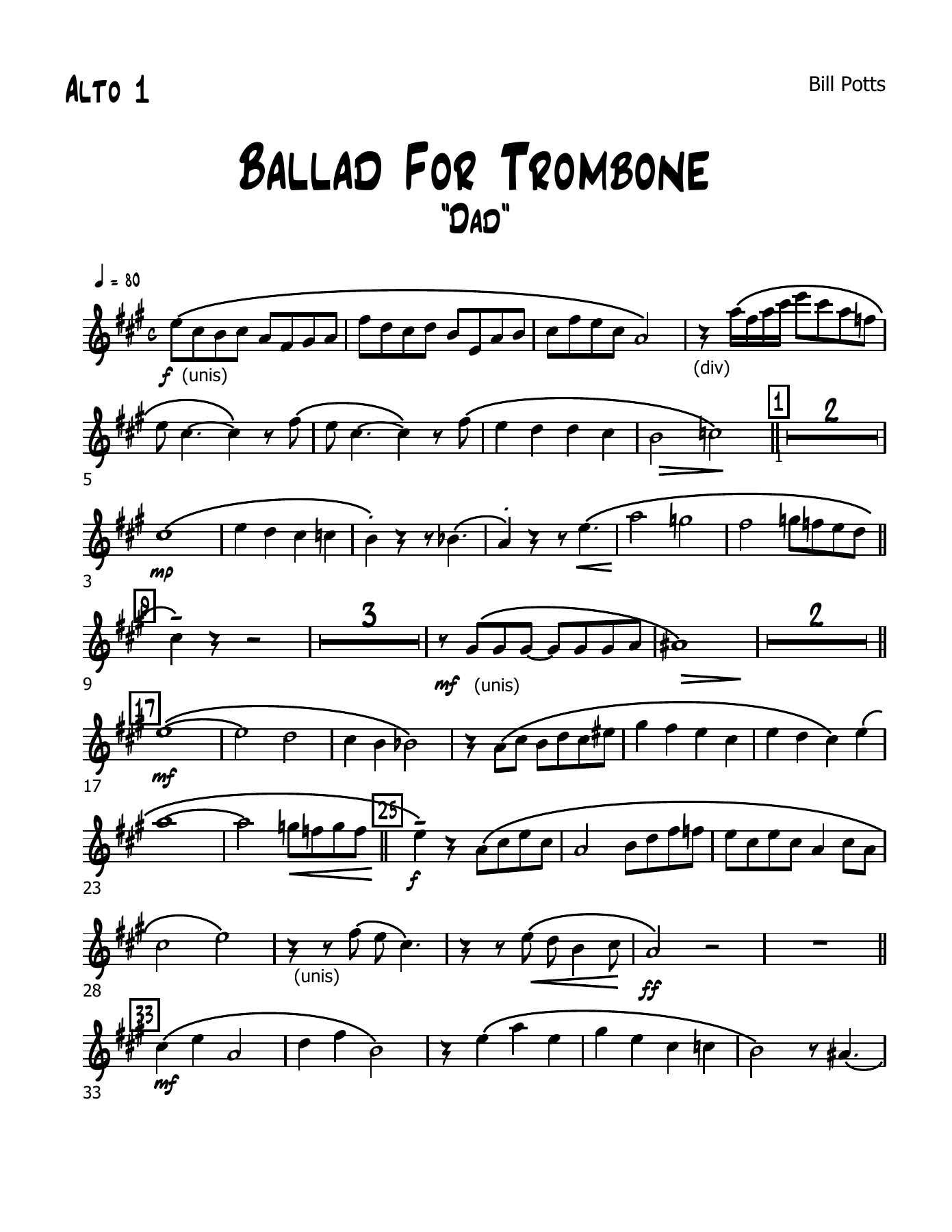 Dad — sheet music preview