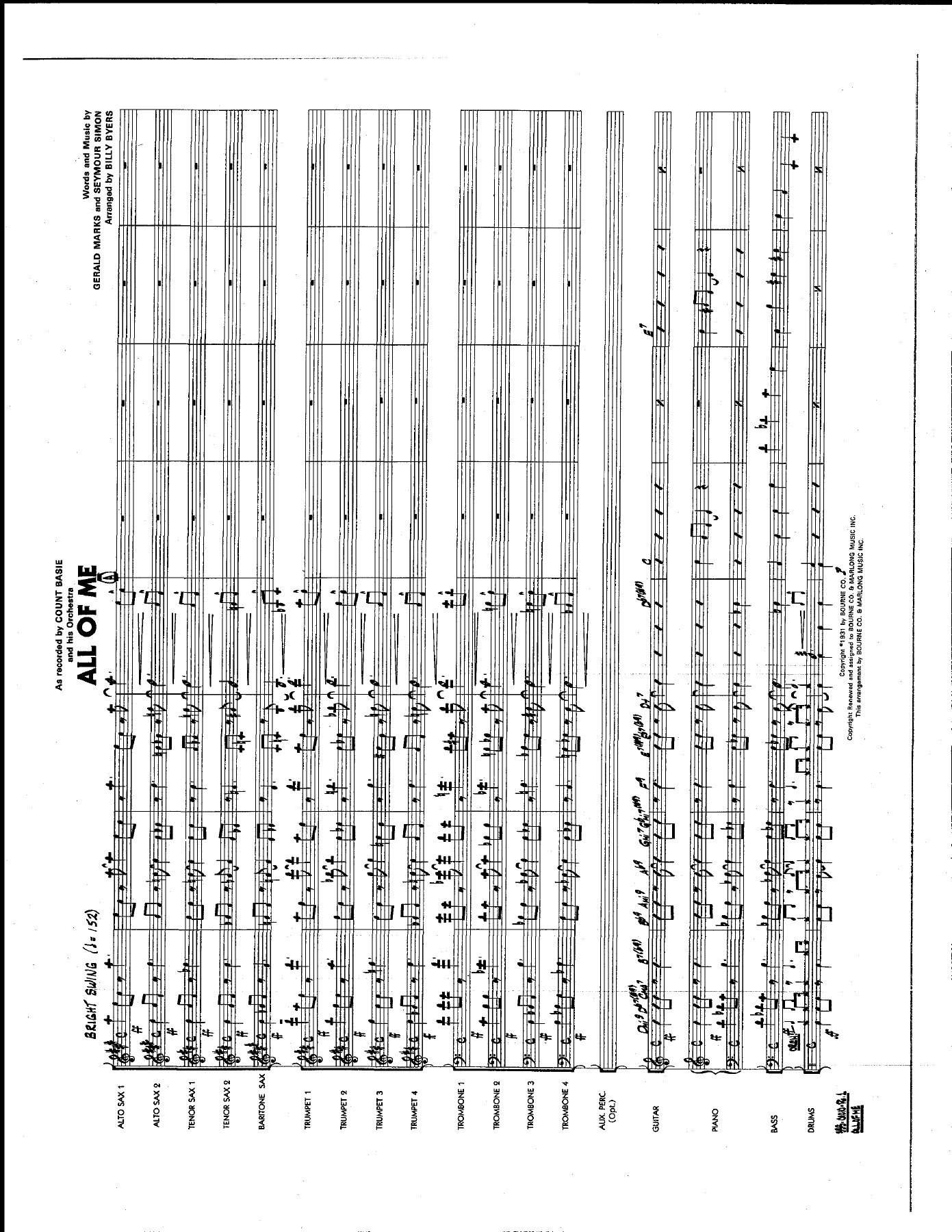 All Of Me (B.Byers) C.Basie MP3 — sheet music preview