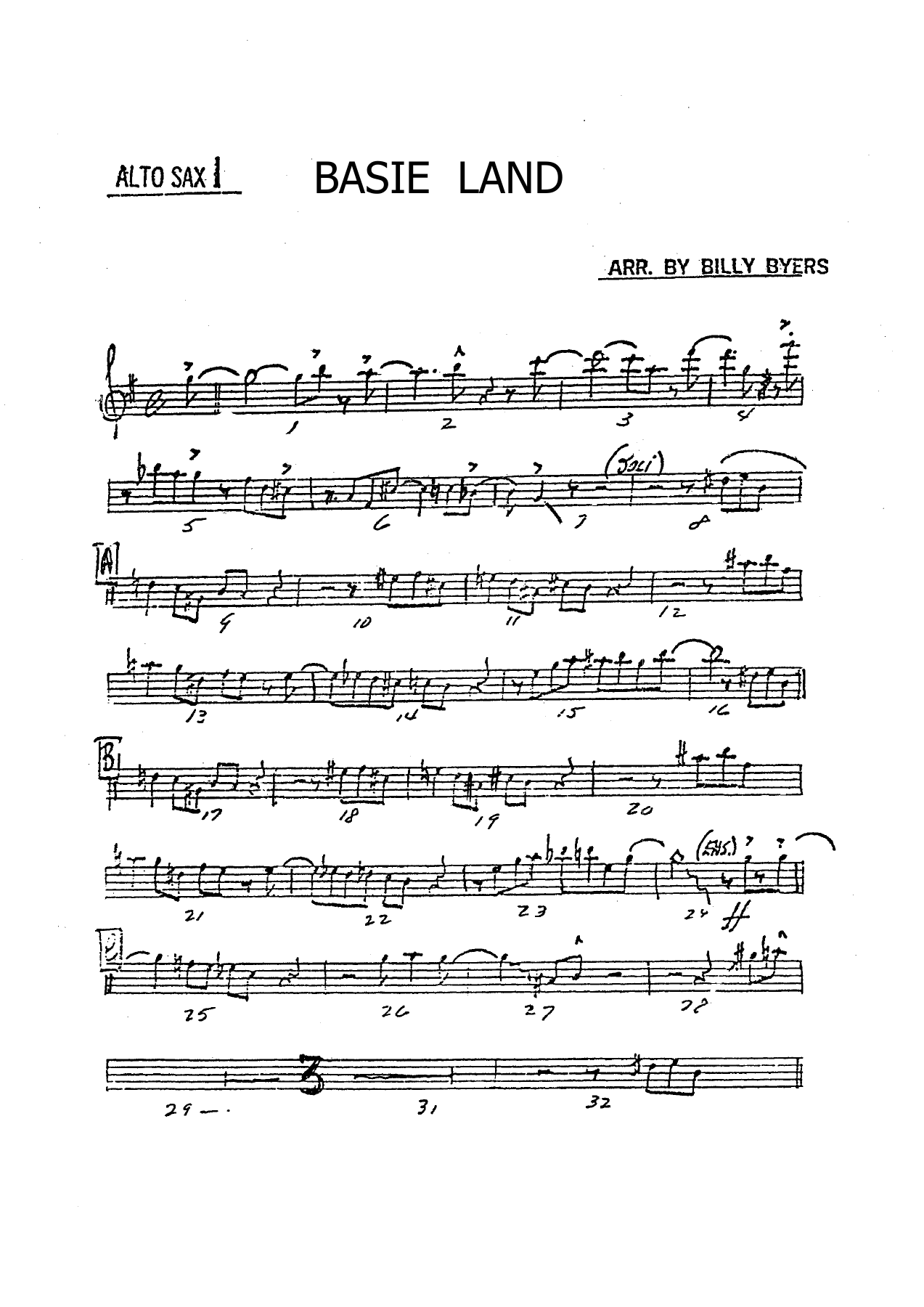 Basie Land (B.Byers) MP3 — Big Band sheet music by Billy Byers | Jazz Standard