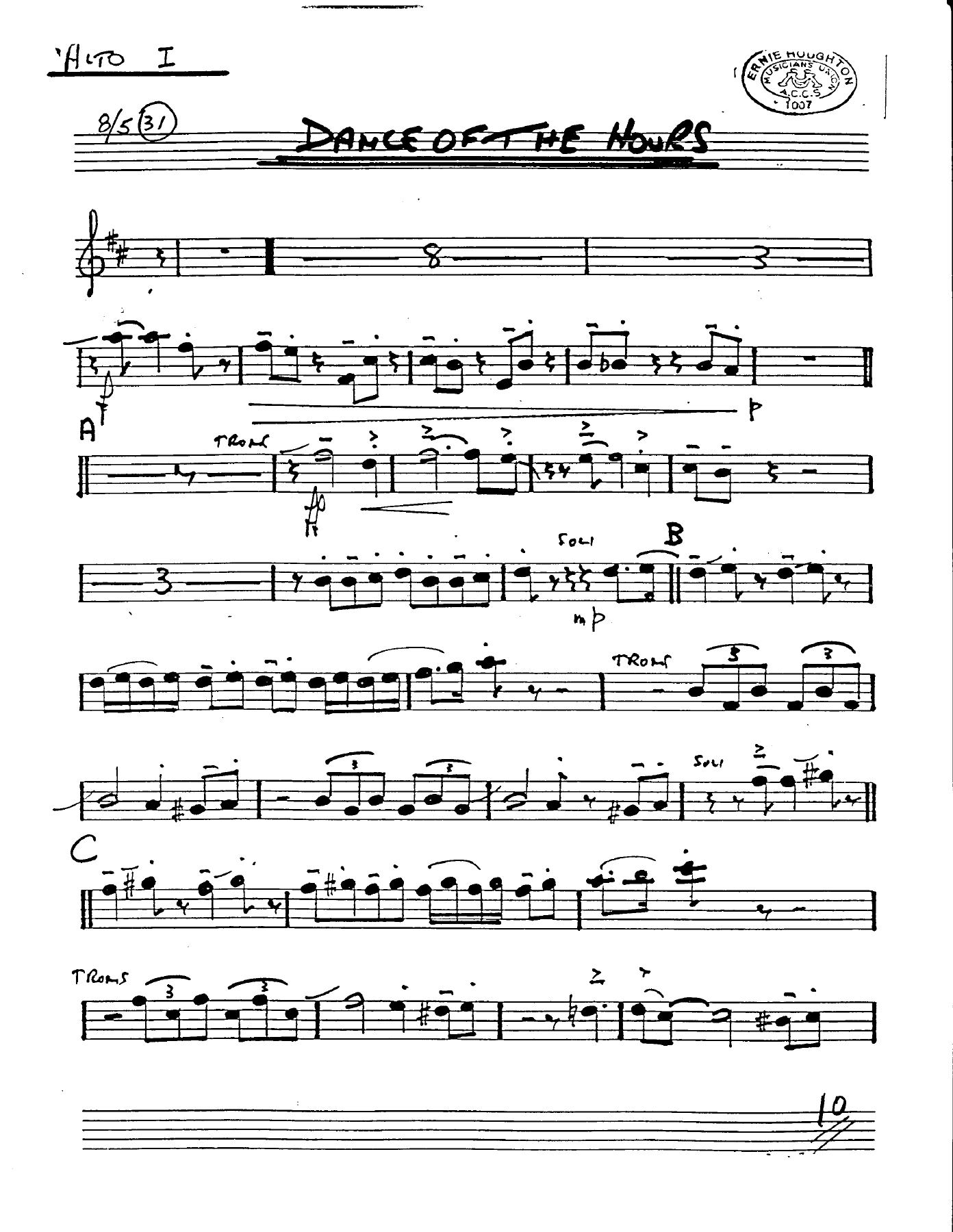 Dance Of The Hours — sheet music preview