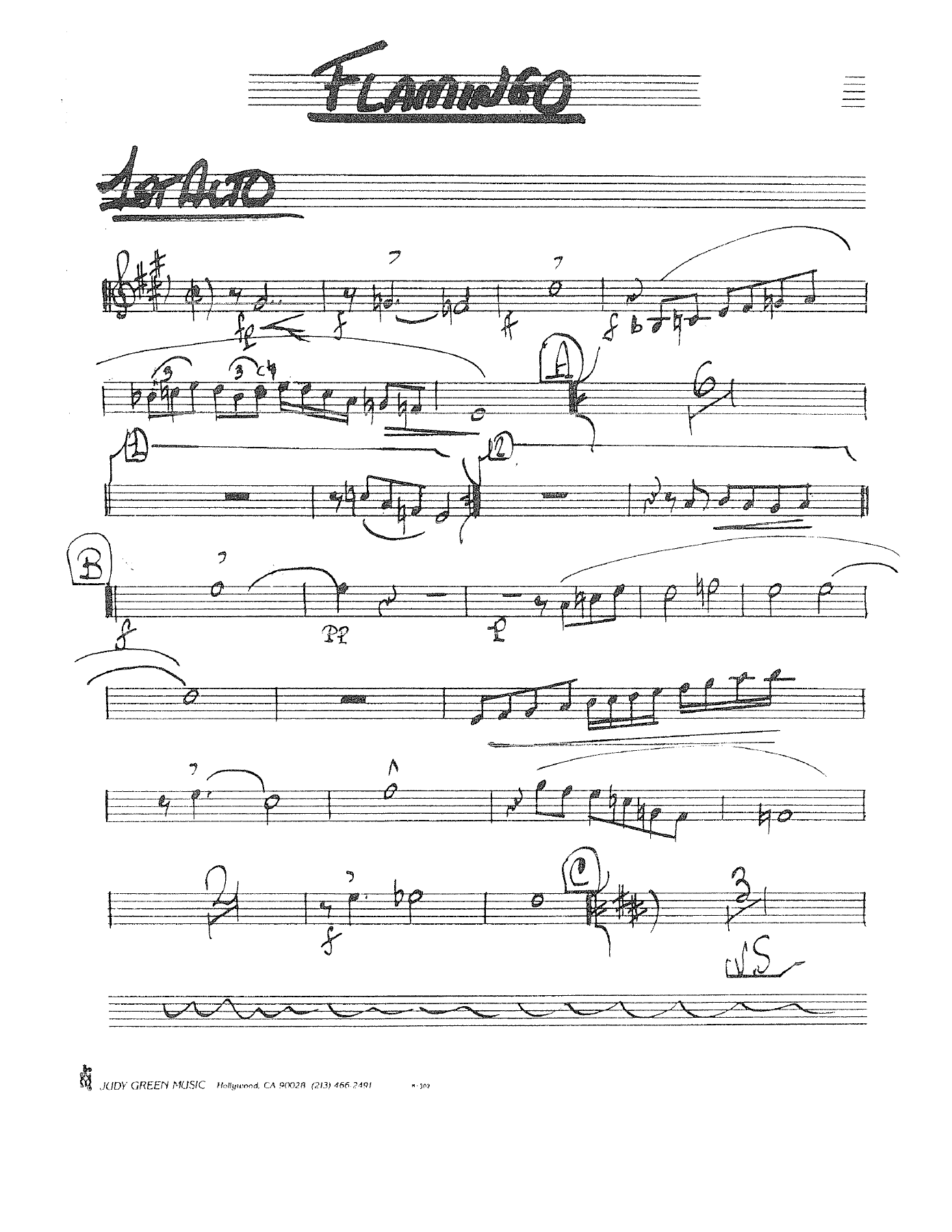 Flamingo — sheet music preview