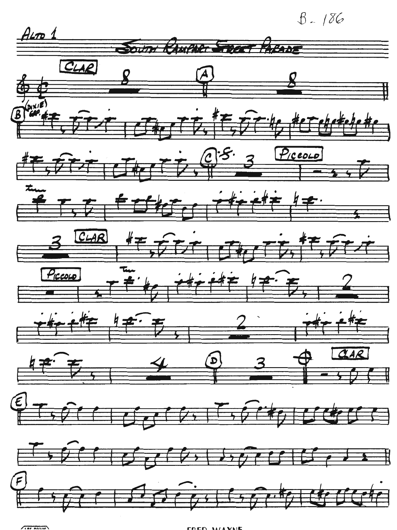 South Rampart Street Parade (Fred Wayne) — sheet music preview