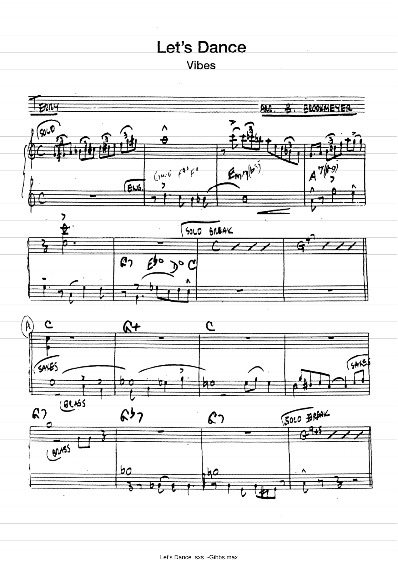Let's Dance (B.Brookmeyer) Terry Gibbs Vib — sheet music preview