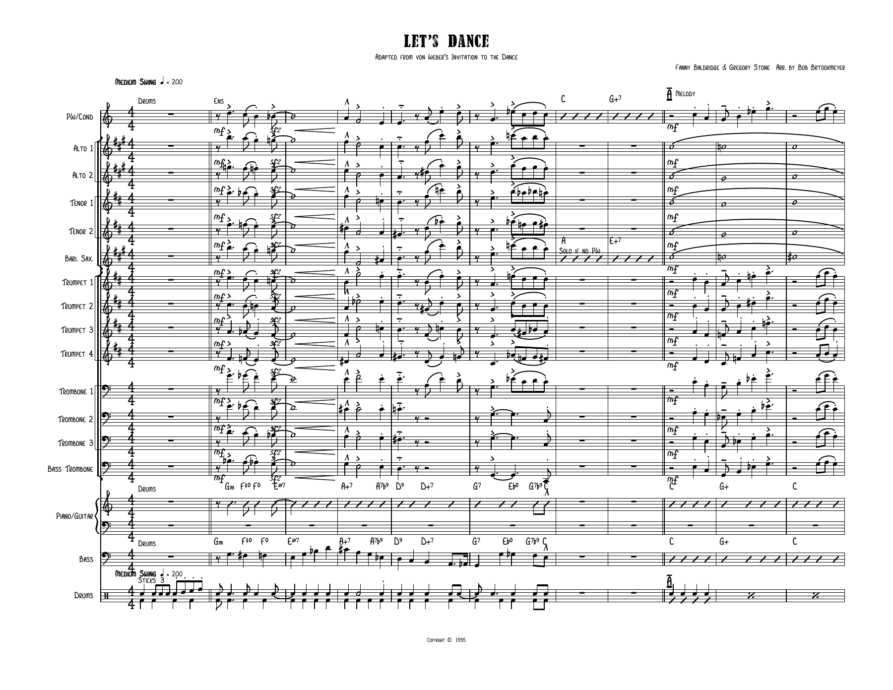 Let's Dance — sheet music preview