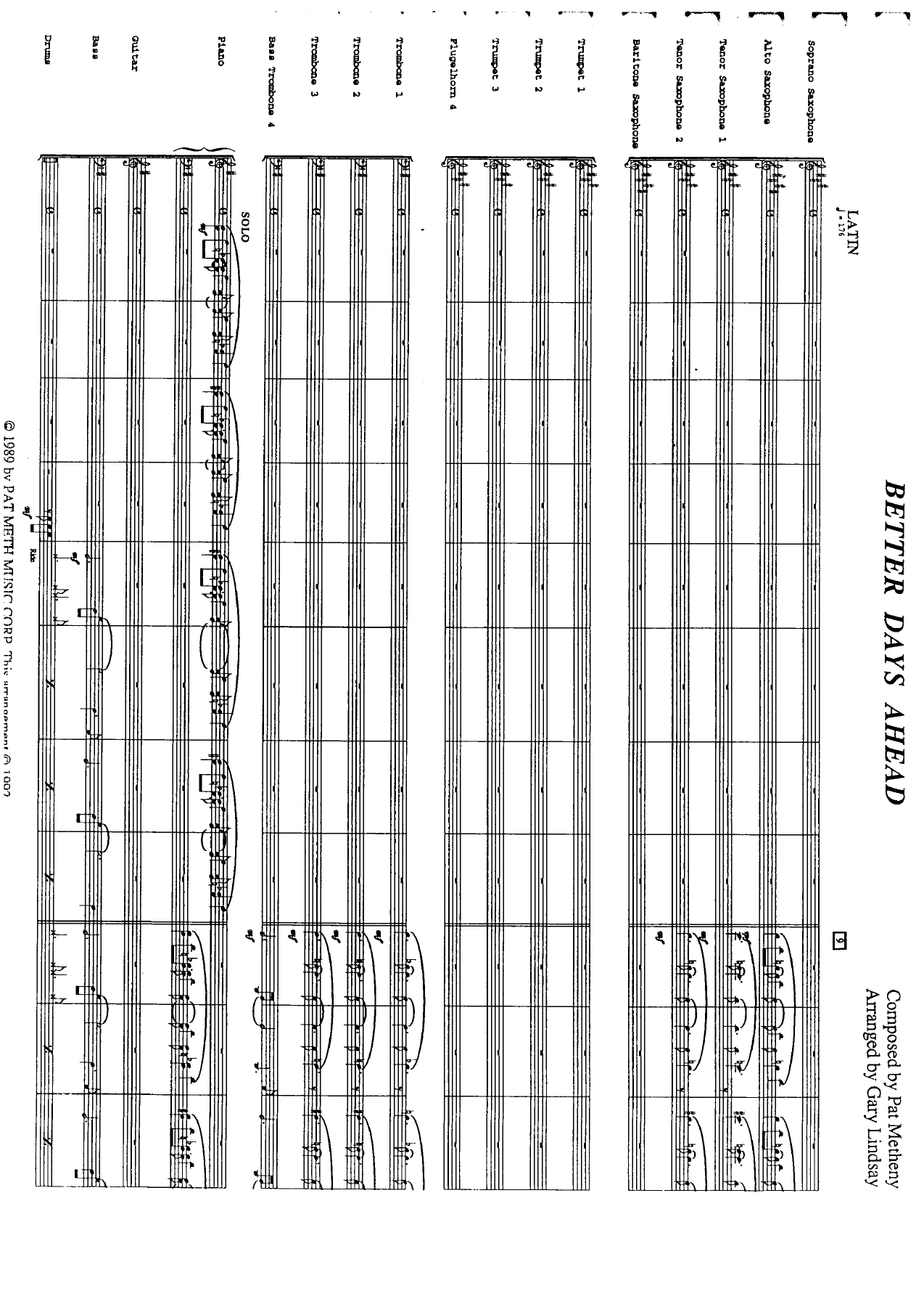 Better Days Ahead (G.Lindsay) P.Metheny — sheet music preview