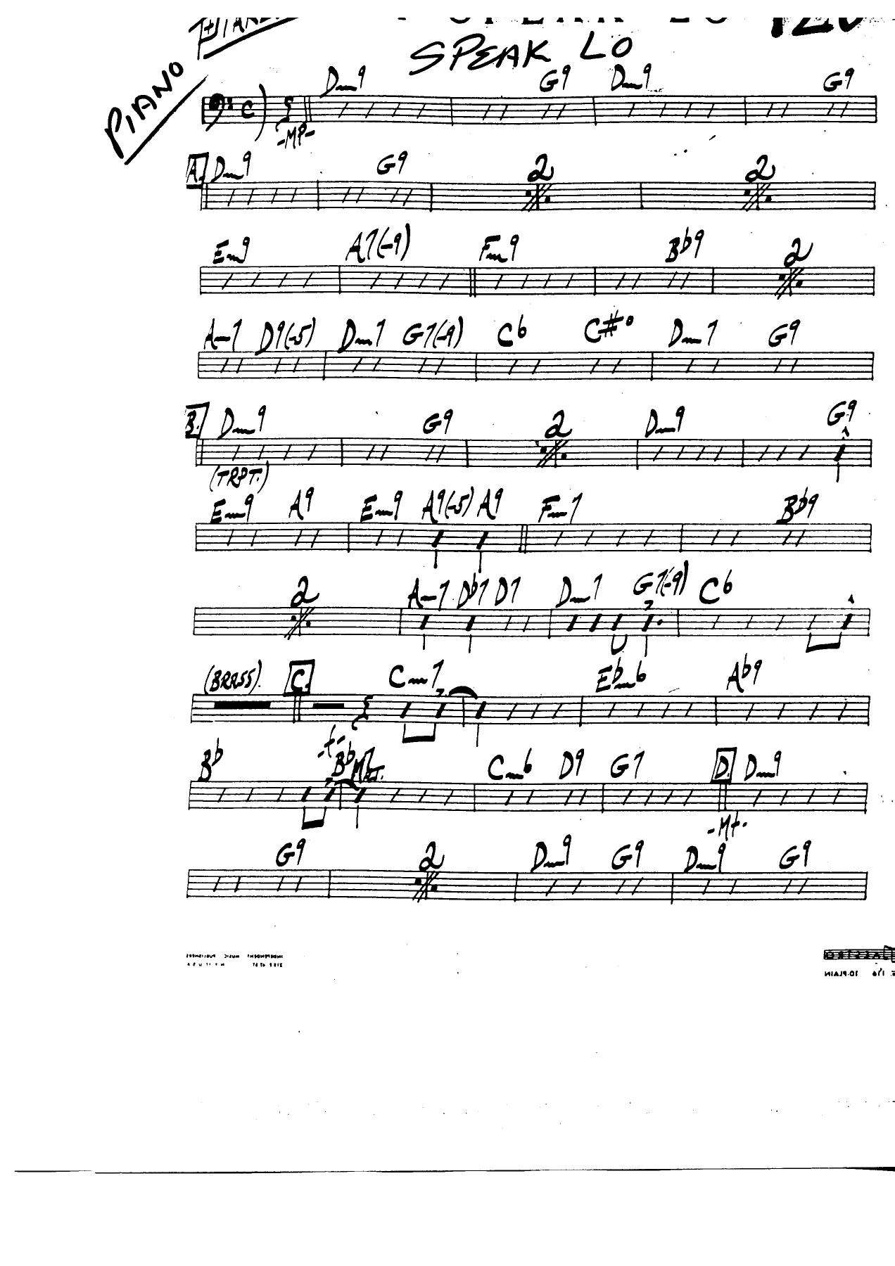 Speak Low — sheet music preview