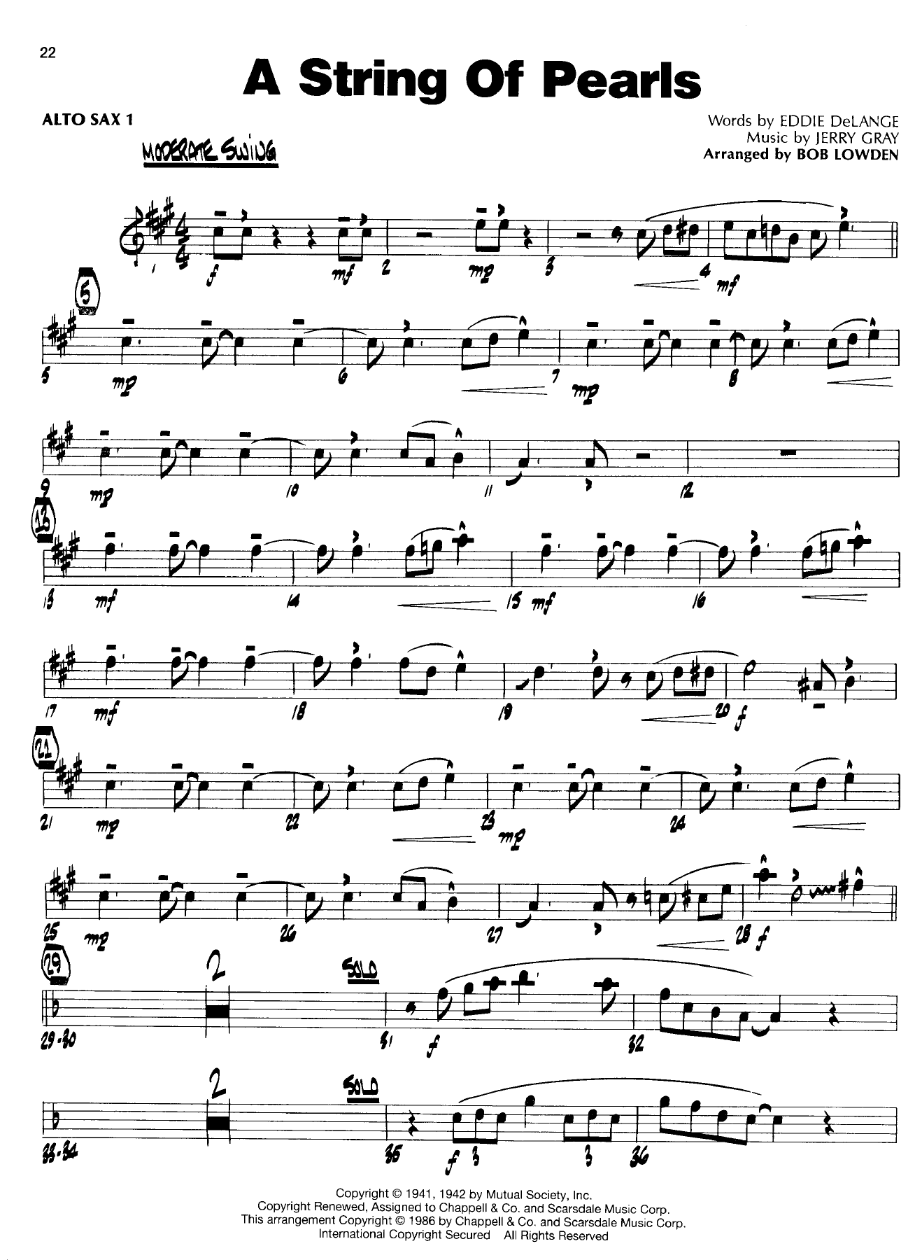 A String Of Pearls (B.Lowden) — Big Band sheet music by score+parts | Jazz Standard