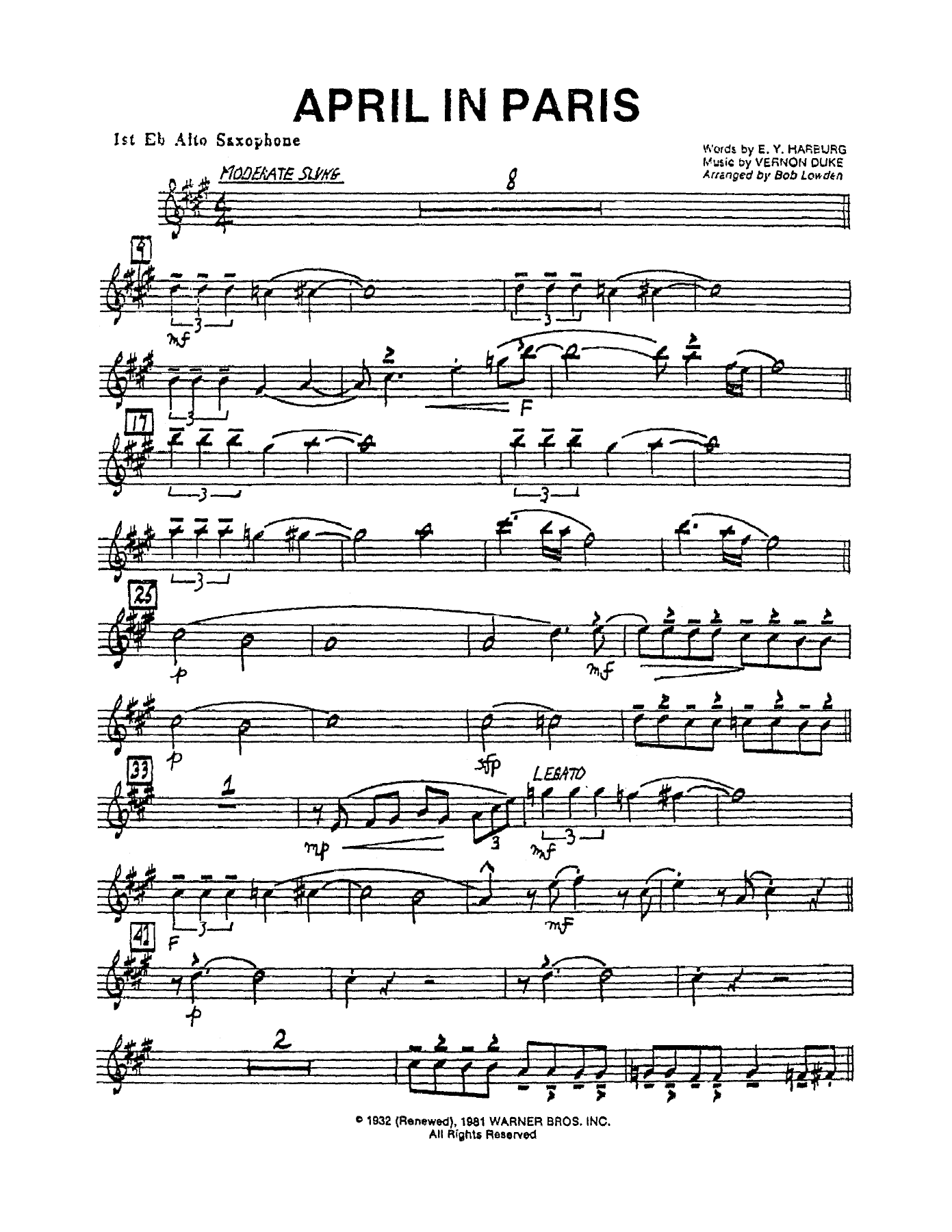 April In Paris (B.Lowden) 2 — sheet music preview