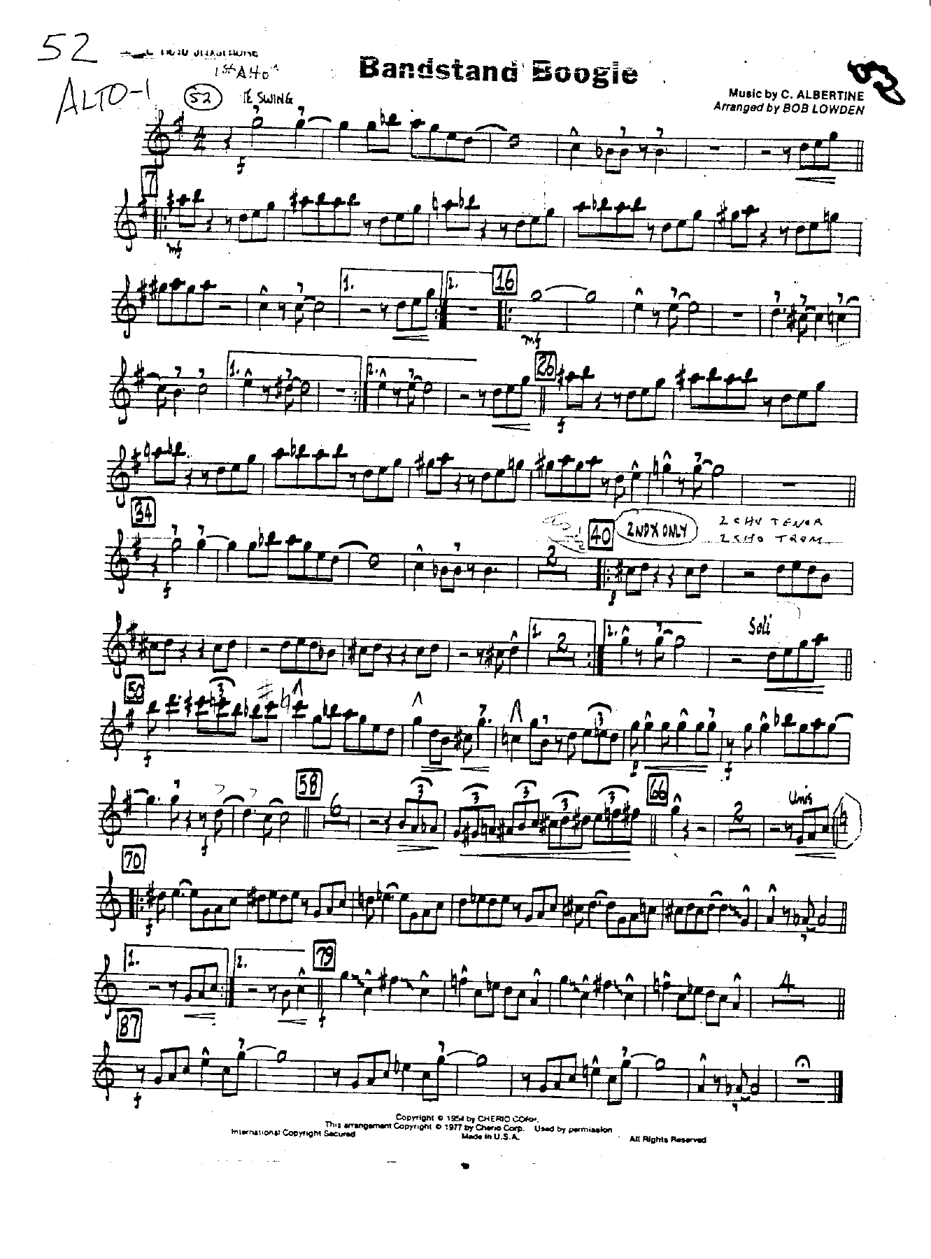 Bandstand Boogie — sheet music preview