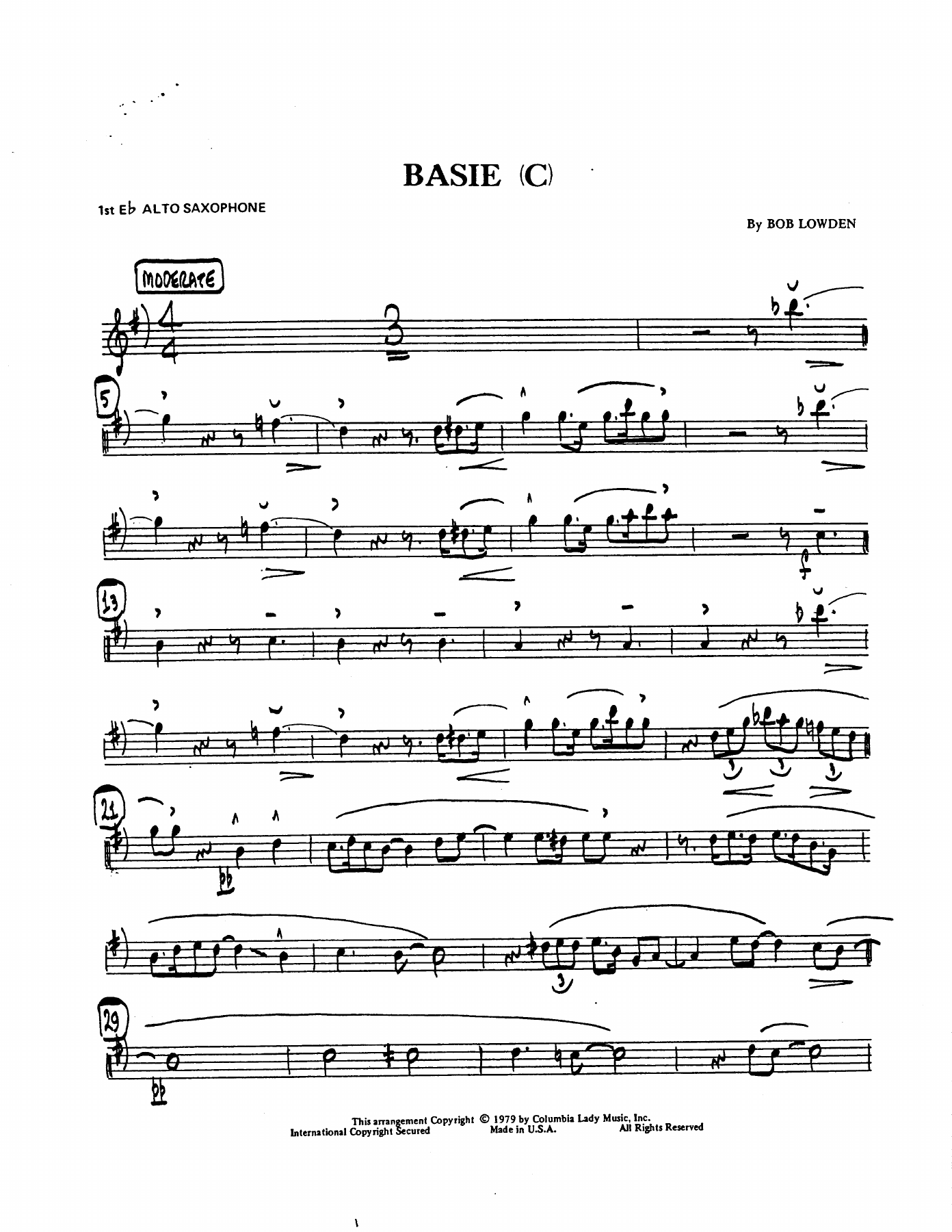 Basie C — Big Band sheet music by Lowden | Jazz Standard